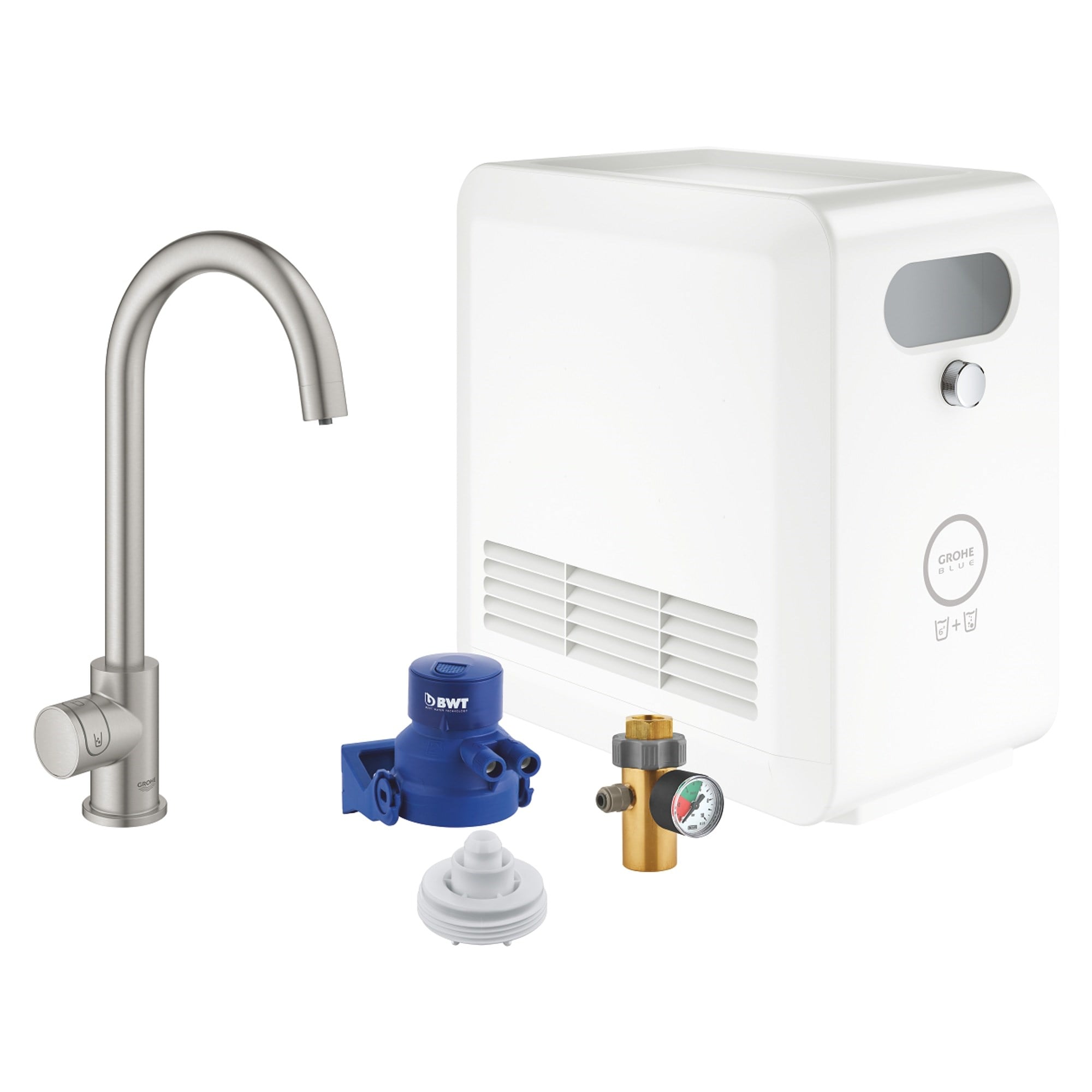 Grohe Blue Professional C Borulu Arıtma Musluğu Seti Paslanmaz Çelik 31302DC2
