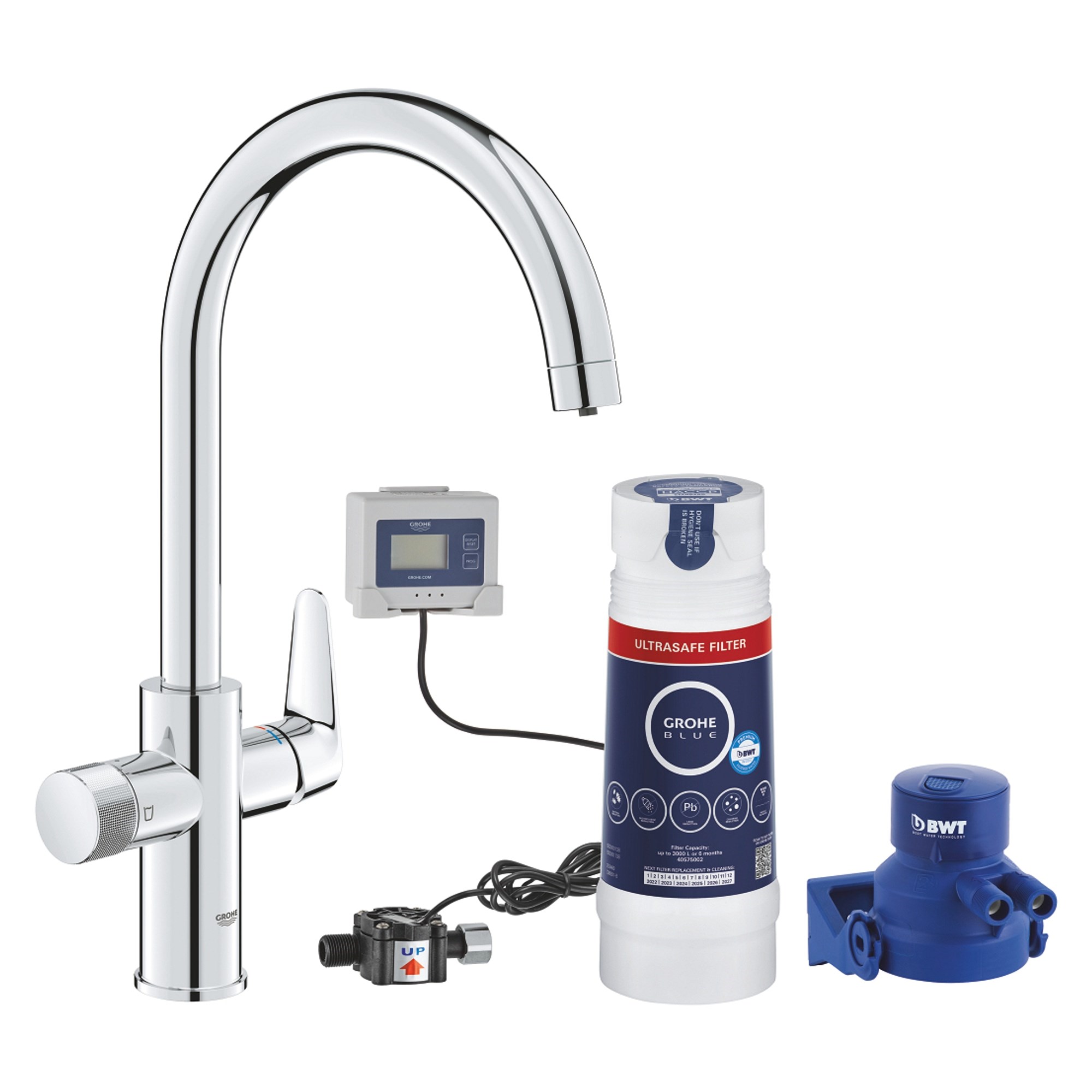 Grohe Blue Pure BauCurve UltraSafe Filtreli Başlangıç Seti Krom 30582000
