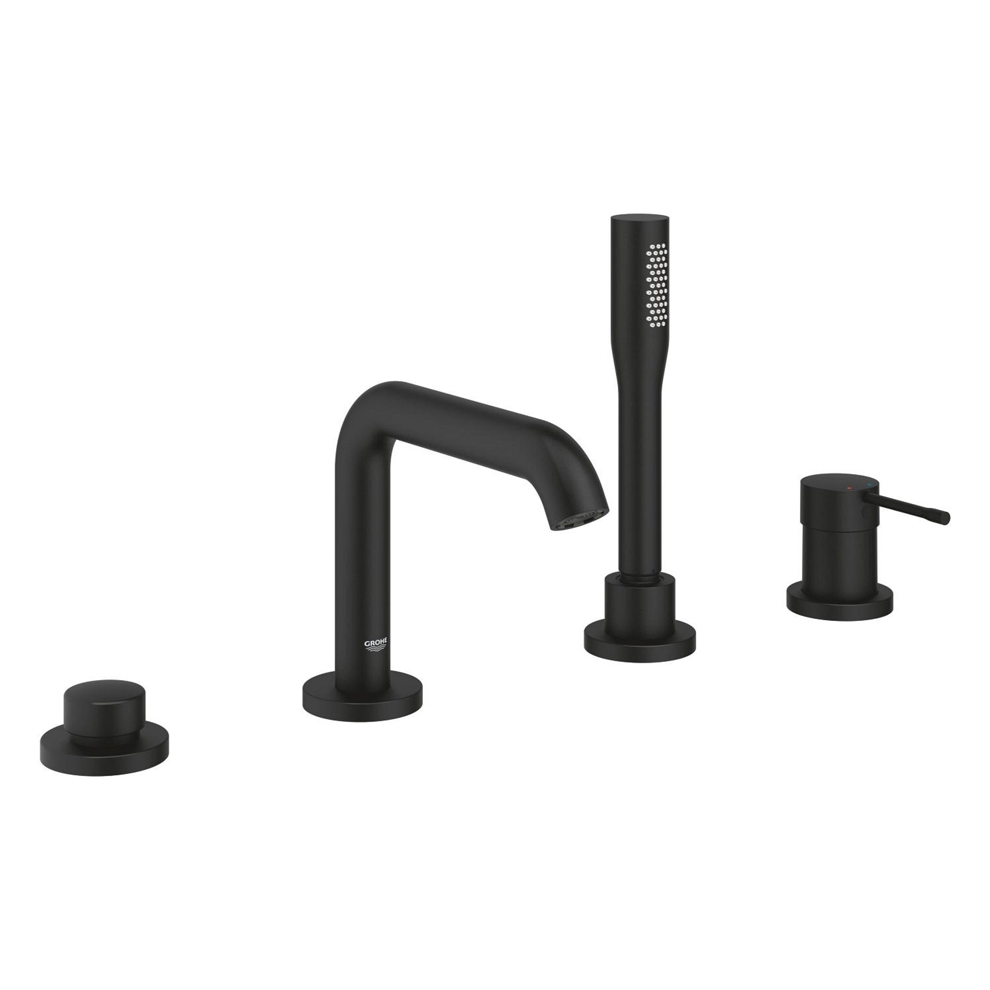 Grohe Essence 4 Delikli Küvet Bataryası Seti Phantom Black Siyah 25251KF1
