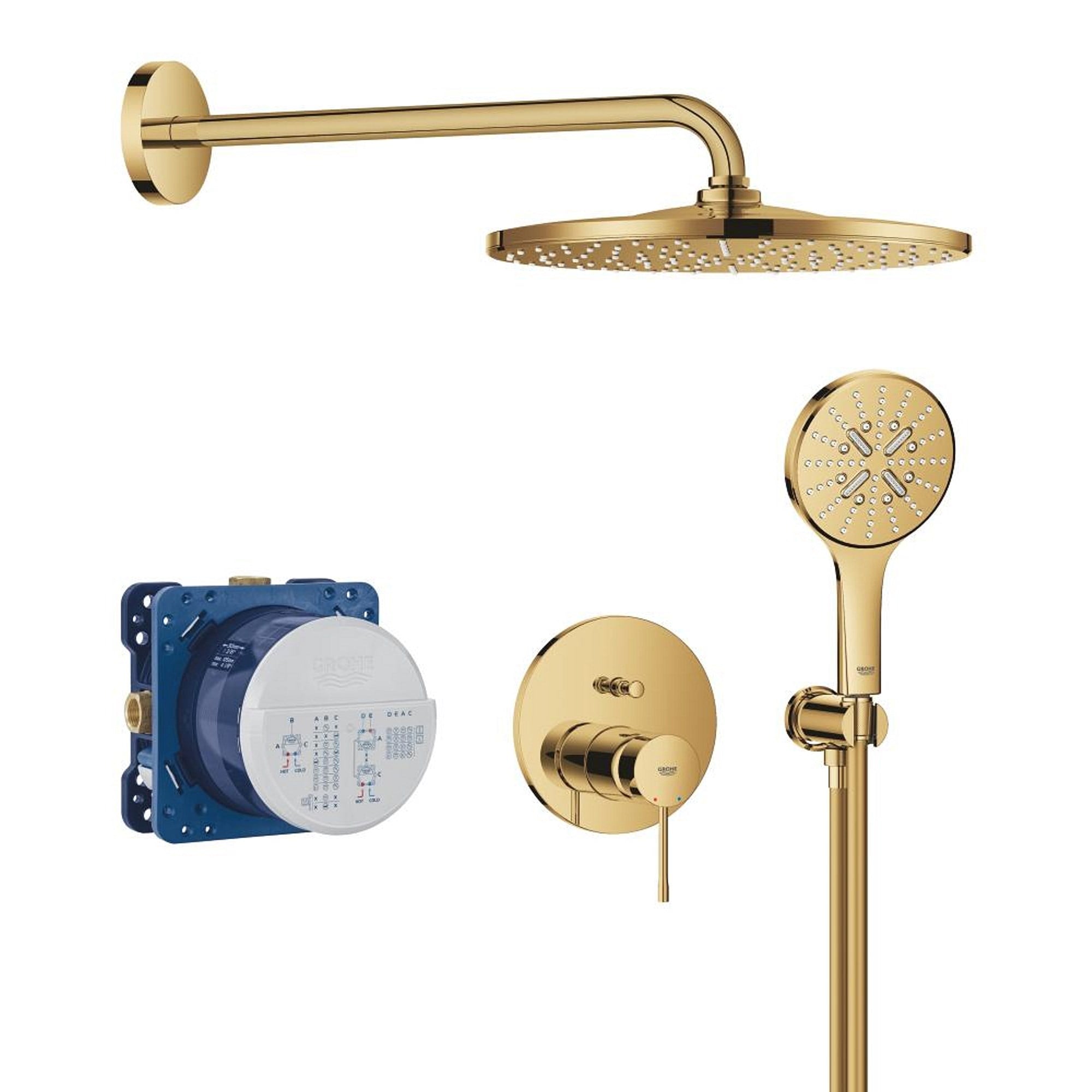 Grohe Essence Ankastre Duş Sistemi Rainshower Mono 310 Parlak Altın 25287GL0