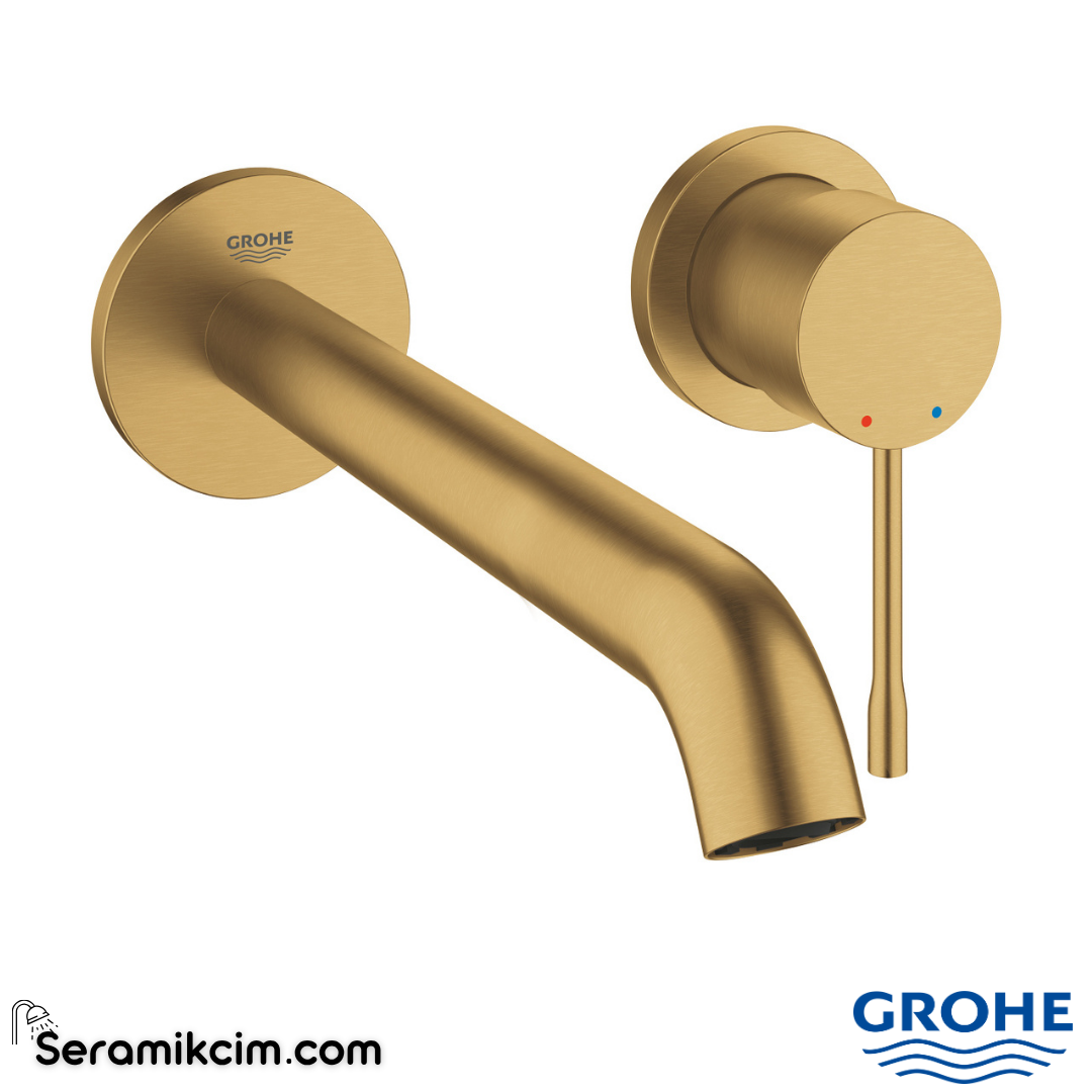 Grohe Essence Ankastre Lavabo Bataryası L-Boyut (Sıva Üstü Grubu), Fırçalı Altın 29193GN1 - 29193GN1