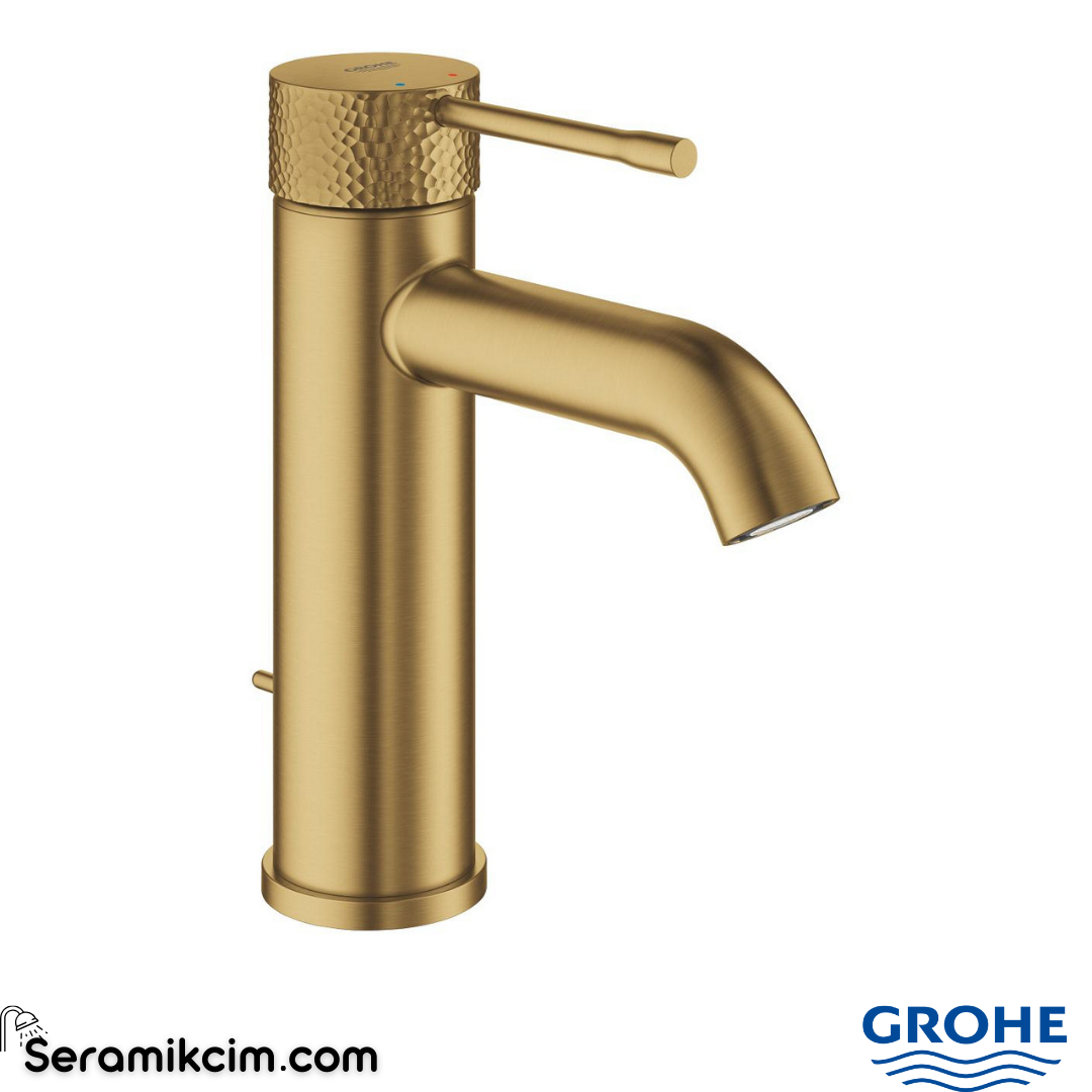 Grohe Essence Lavabo Bataryası Sifon Kumandalı Mat Altın 24171GF1