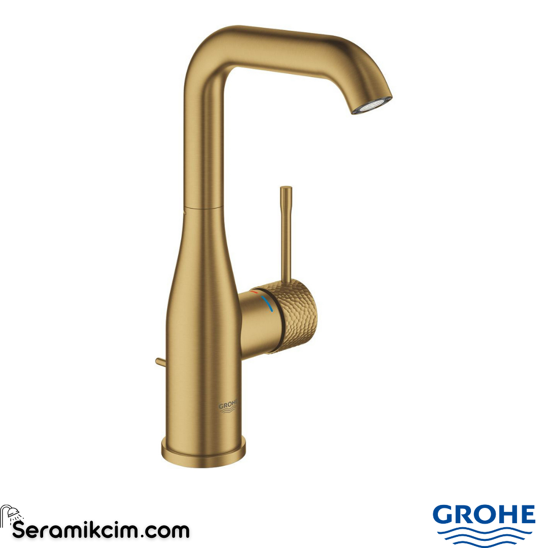 Grohe Essence Lavabo Bataryası Sifon Kumandalı Mat Altın 24174GF1