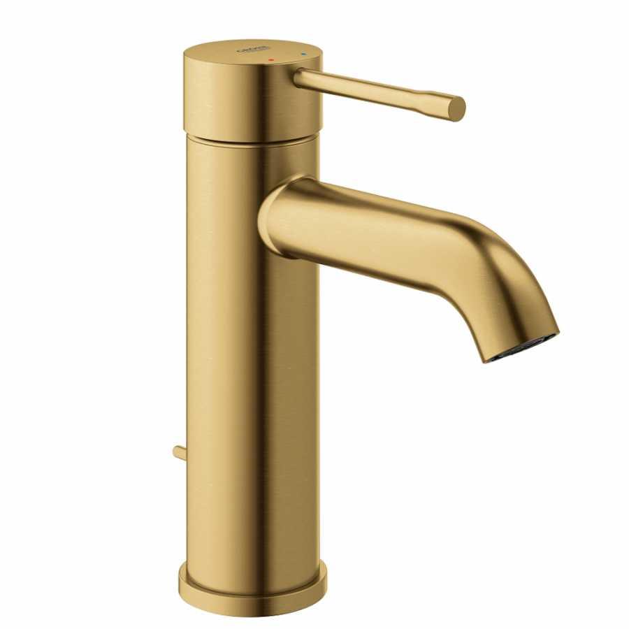 Grohe Essence New Lavabo Bataryası, Sifon Kumandalı, Fırçalı Altın