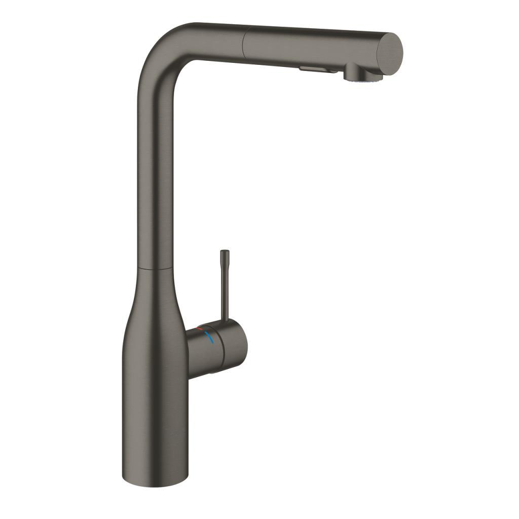 Grohe Essence Spiralli Eviye Bataryası, L Başlıklı, Fırçalı Sert Grafit