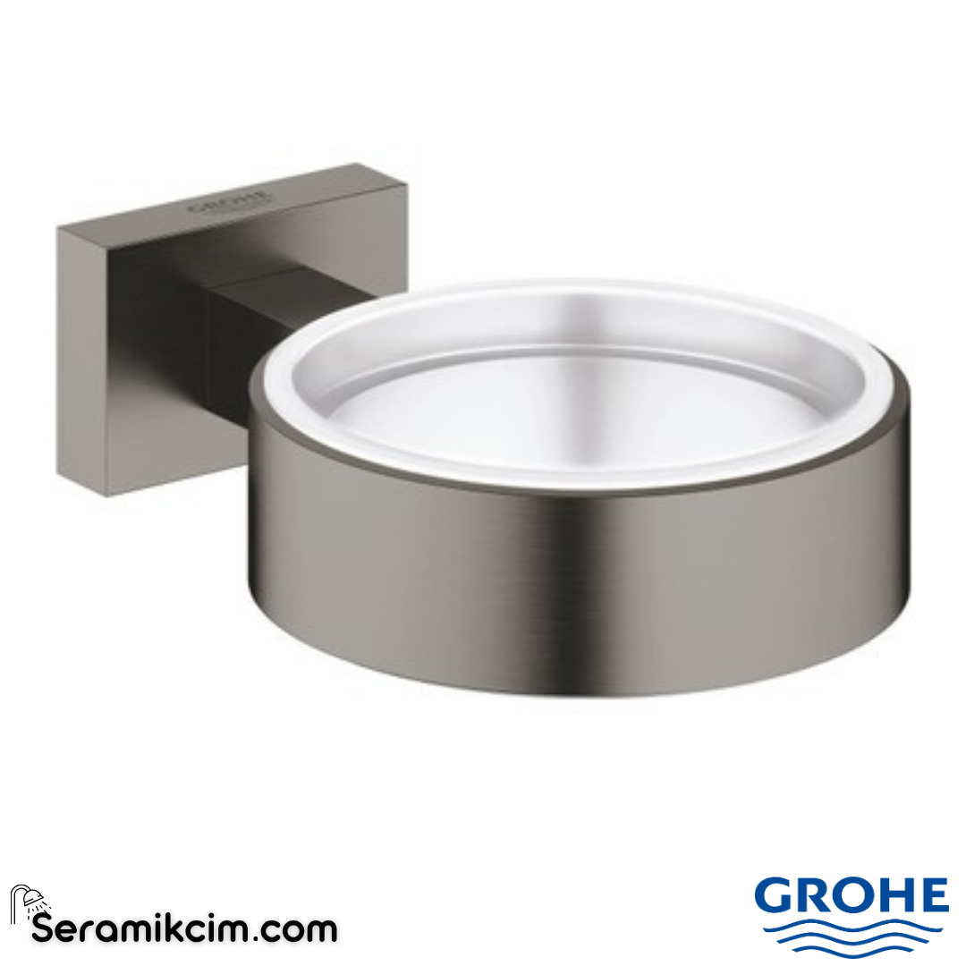 Grohe Essentials Cube Tutamak (Sabunluk Fırçalık), Fırçalı Sert Grafit 40508AL1 - 40508AL1
