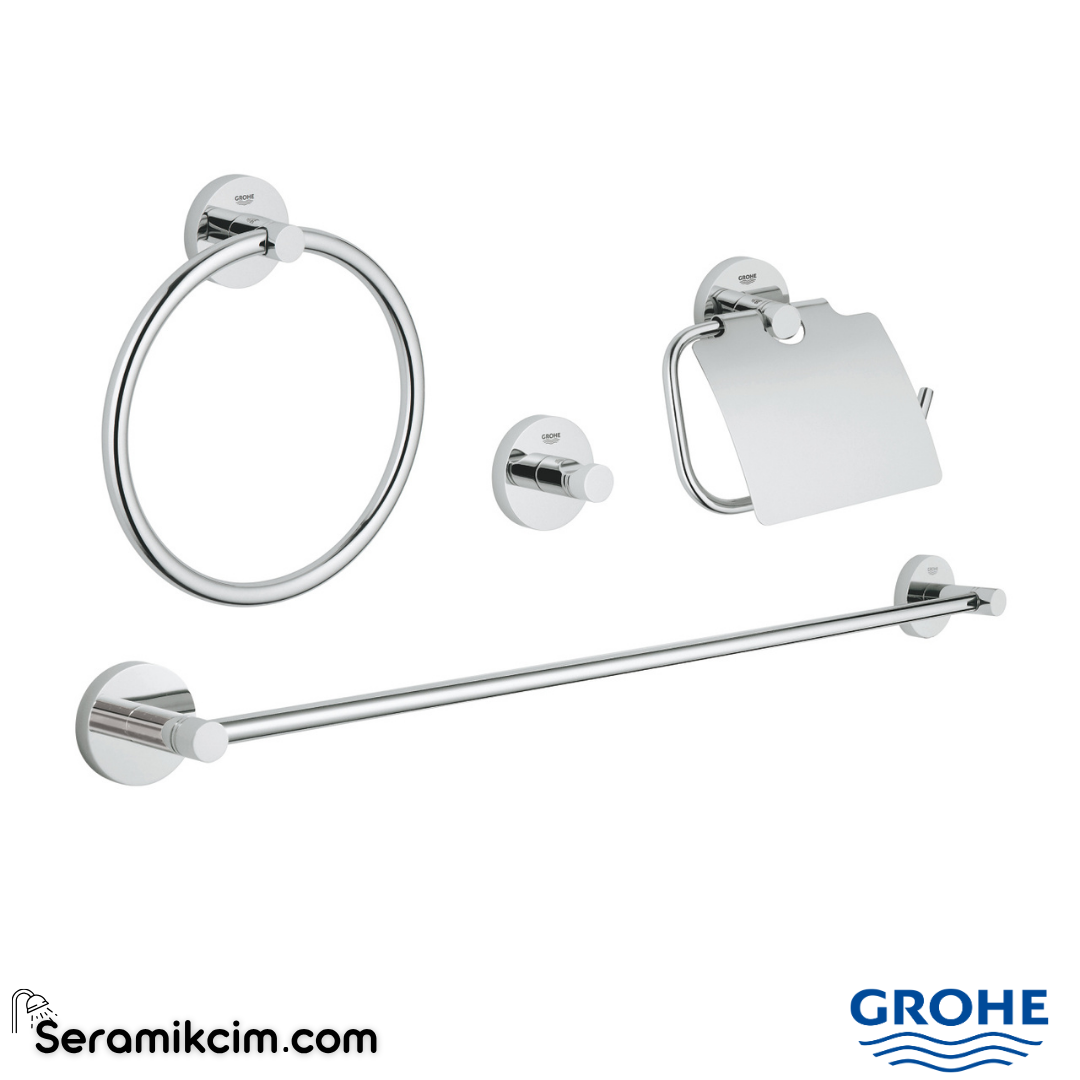 Grohe Essentials Dörtlü Banyo Aksesuar Seti Krom 40776001