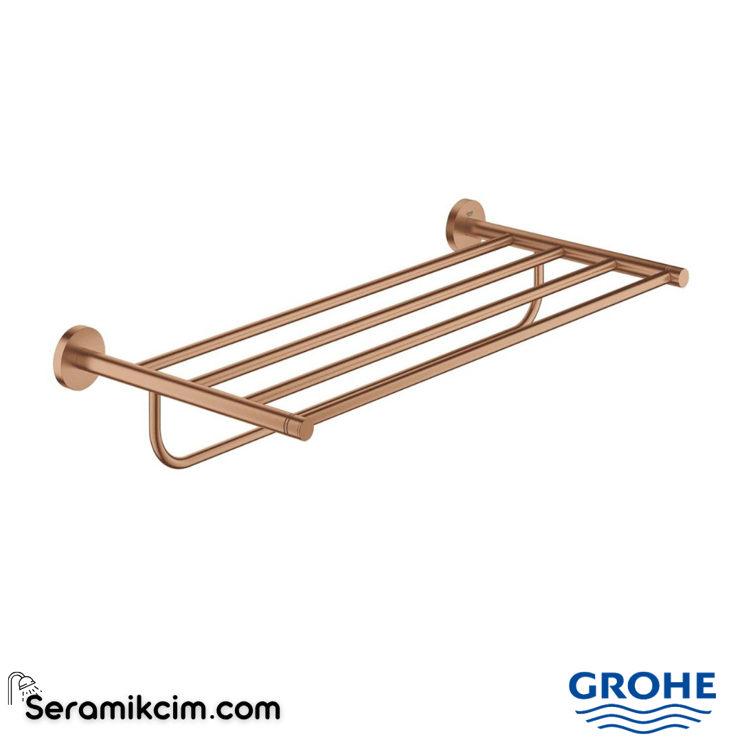 Grohe Essentials Havlu Rafı, Fırçalı Bakır 40800DL1
