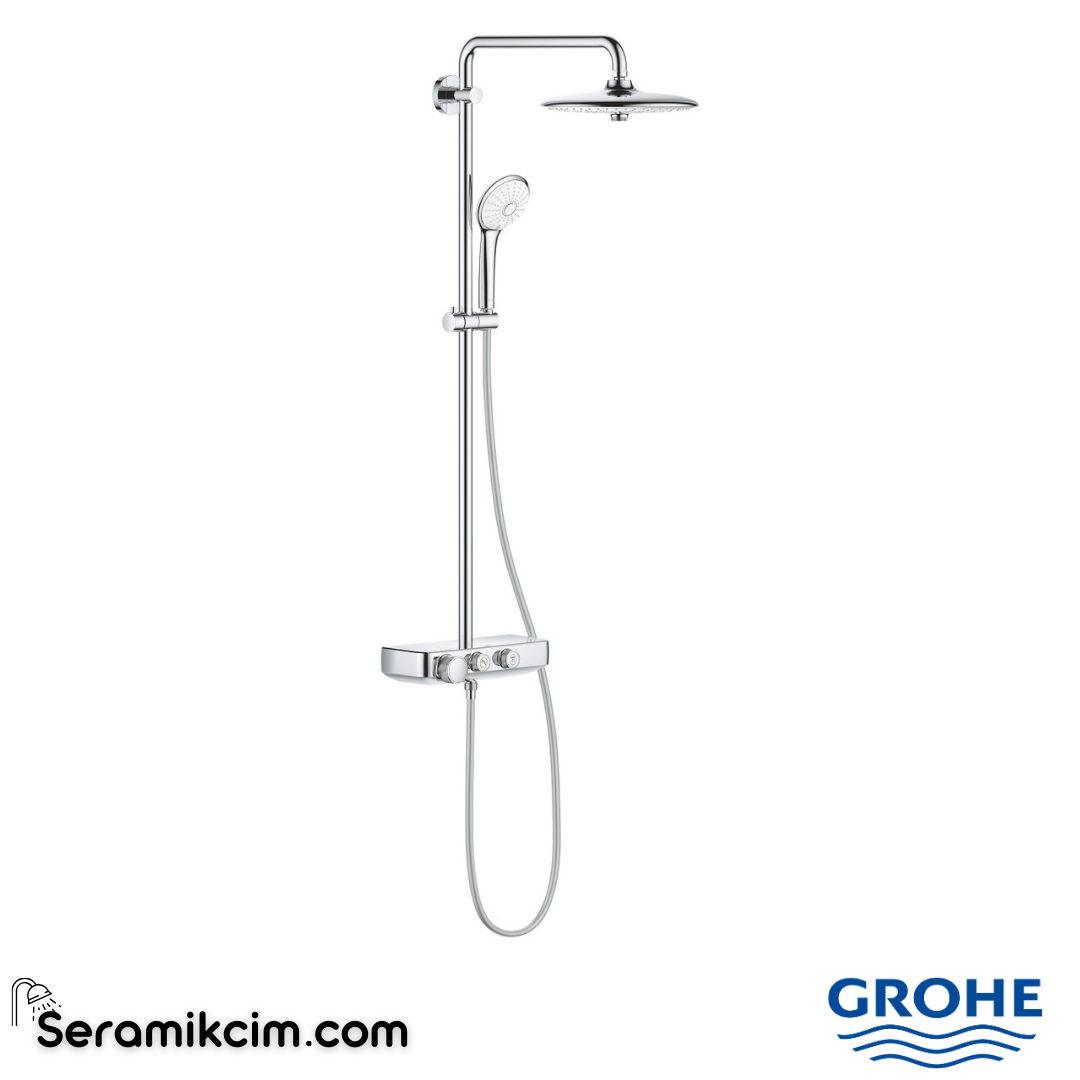 Grohe Euphoria SmartControl 260 Mono Duş sistemi Duvara Monte Termostatik Bataryalı Duş Kolonu Krom 26509000