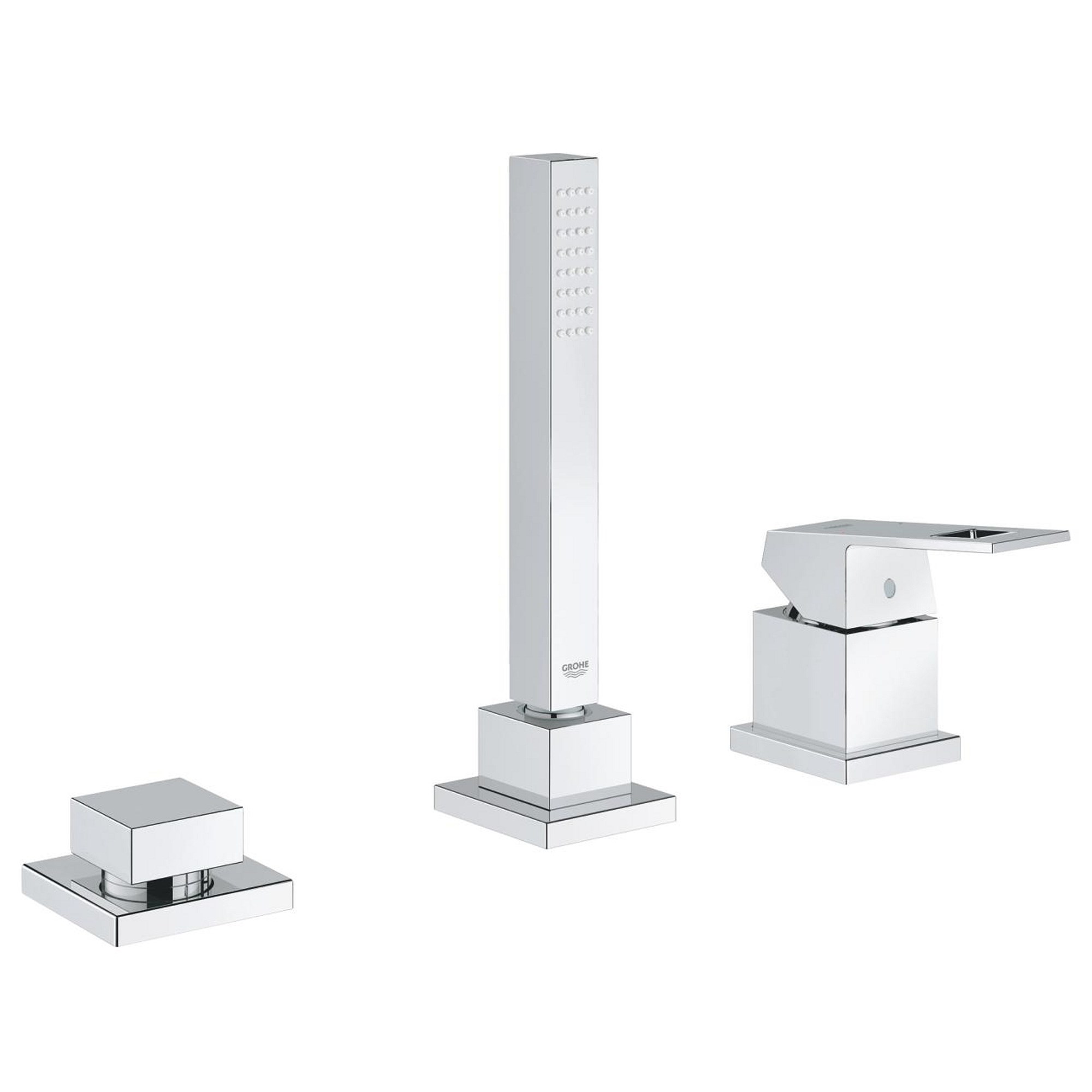 Grohe Eurocube 3 Delikli Küvet Bataryası Sıva Üstü Seti Krom 19966000