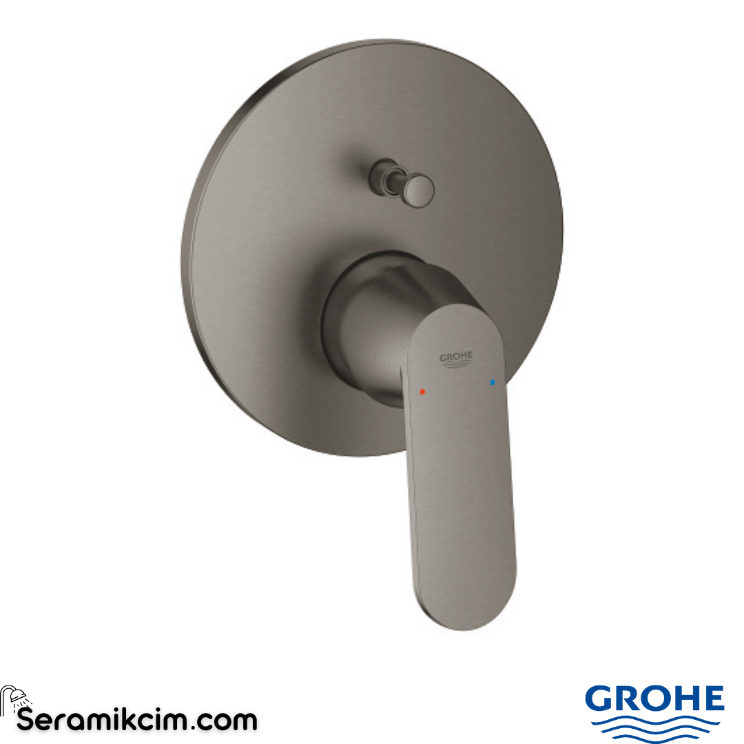 Grohe Eurosmart Cosmopolitan Ankastre Banyo / Duş Bataryası (Sıva Üstü Grubu), 2 Yollu, Fırçalı Sert Grafit 24045AL0