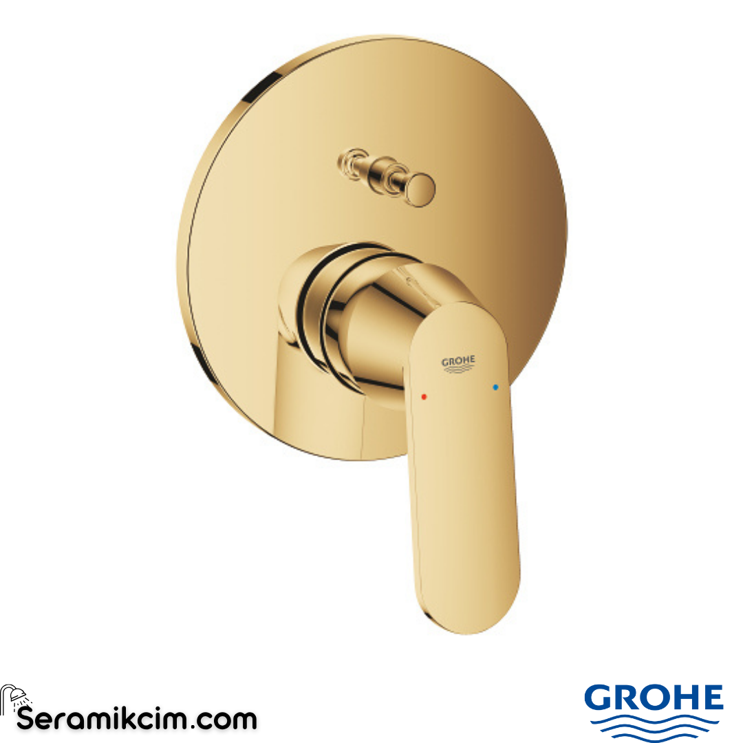 Grohe Eurosmart Cosmopolitan Ankastre Banyo / Duş Bataryası (Sıva Üstü Grubu), 2 Yollu, Parlak Altın 24045GL0