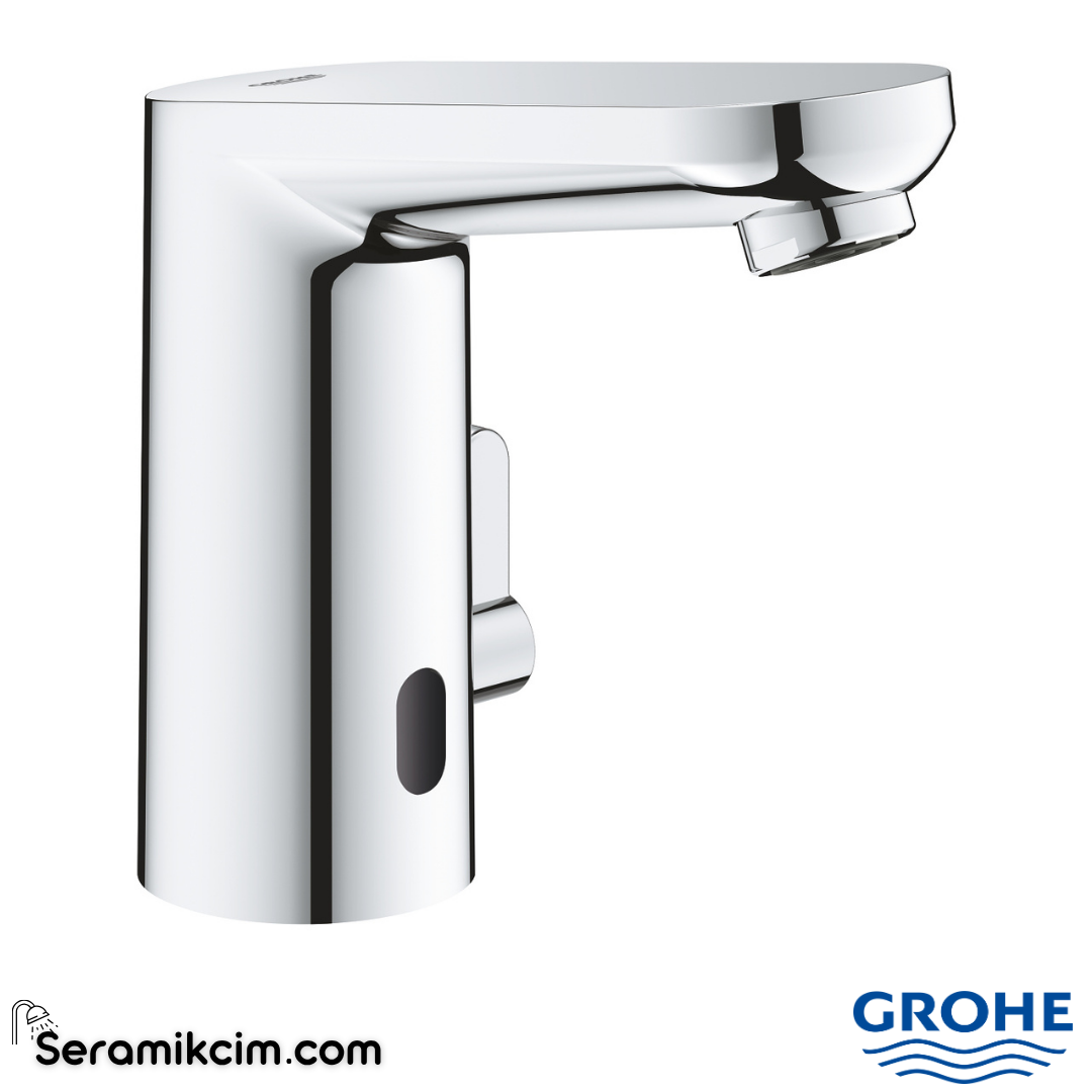Grohe Eurosmart Cosmopolitan E Fotoselli Lavabo Bataryası (Çift Su Girişli, Pilli, Sıcak Soğuk Su Ayarlı) Krom 36327002 - 36327002