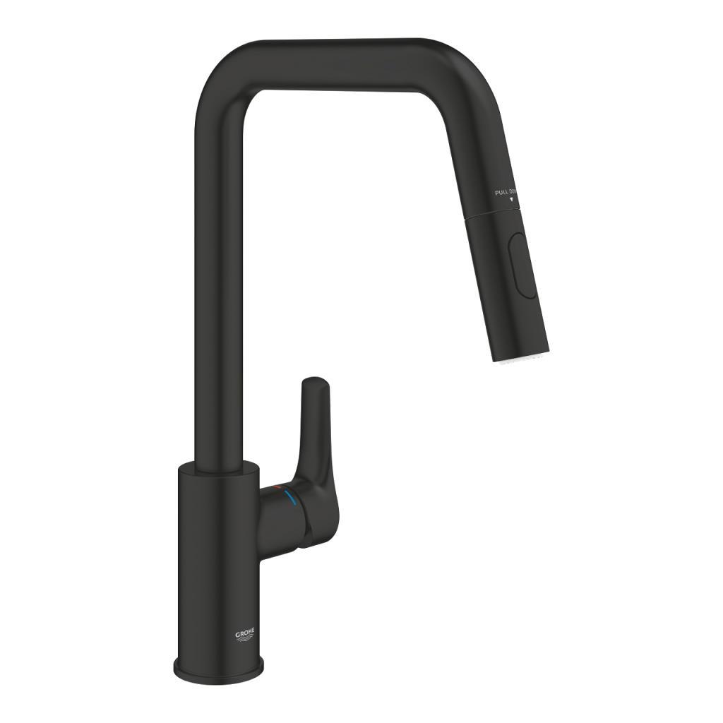 Grohe Eurosmart Kuğu Borulu Eviye Bataryası, Mat Siyah - 306192430