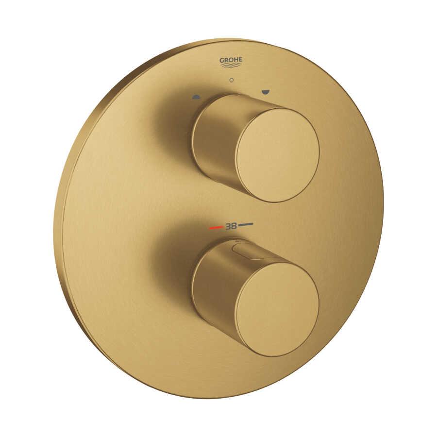 Grohe Grohtherm 3000 C Termostatik Ankastre Banyo/Duş Bataryası (Sıva Üstü Grubu), 2 Yollu, Fırçalı Altın 19468GN0