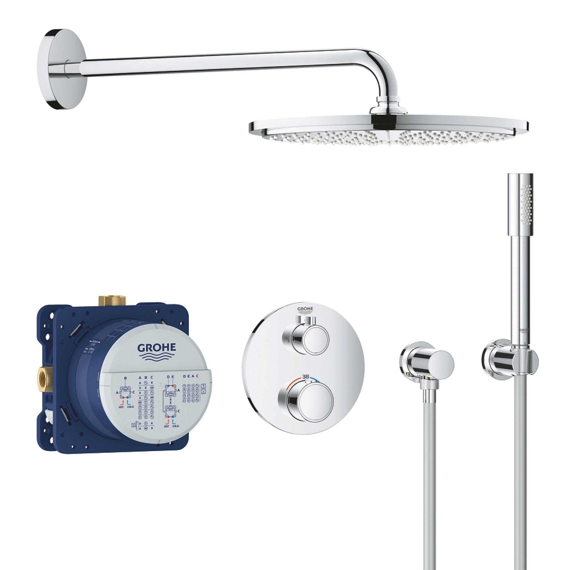 Grohe Grohtherm Ankastre Duş Seti Rainshower Cosmopolitan 310 Krom 34731000
