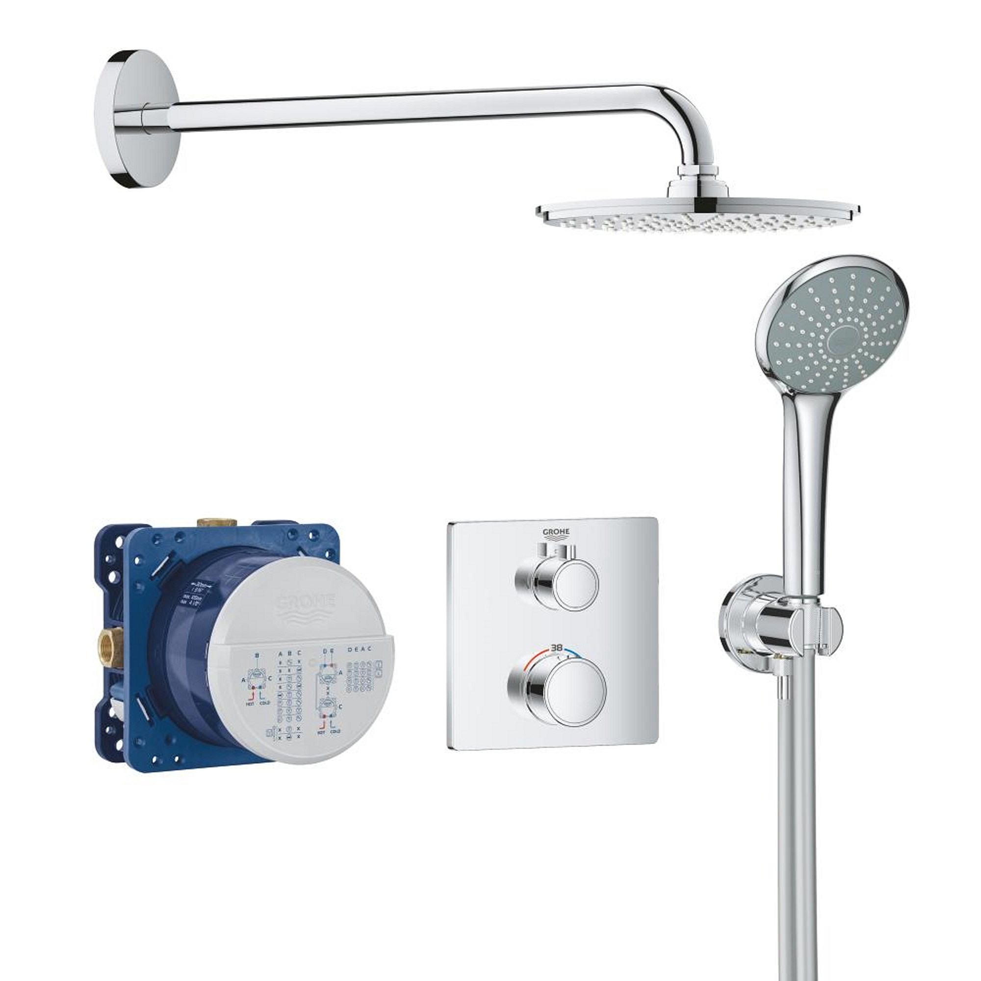 Grohe Grohtherm Ankastre Duş Seti Rainshower Cosmopolitan 210 Krom 34734000