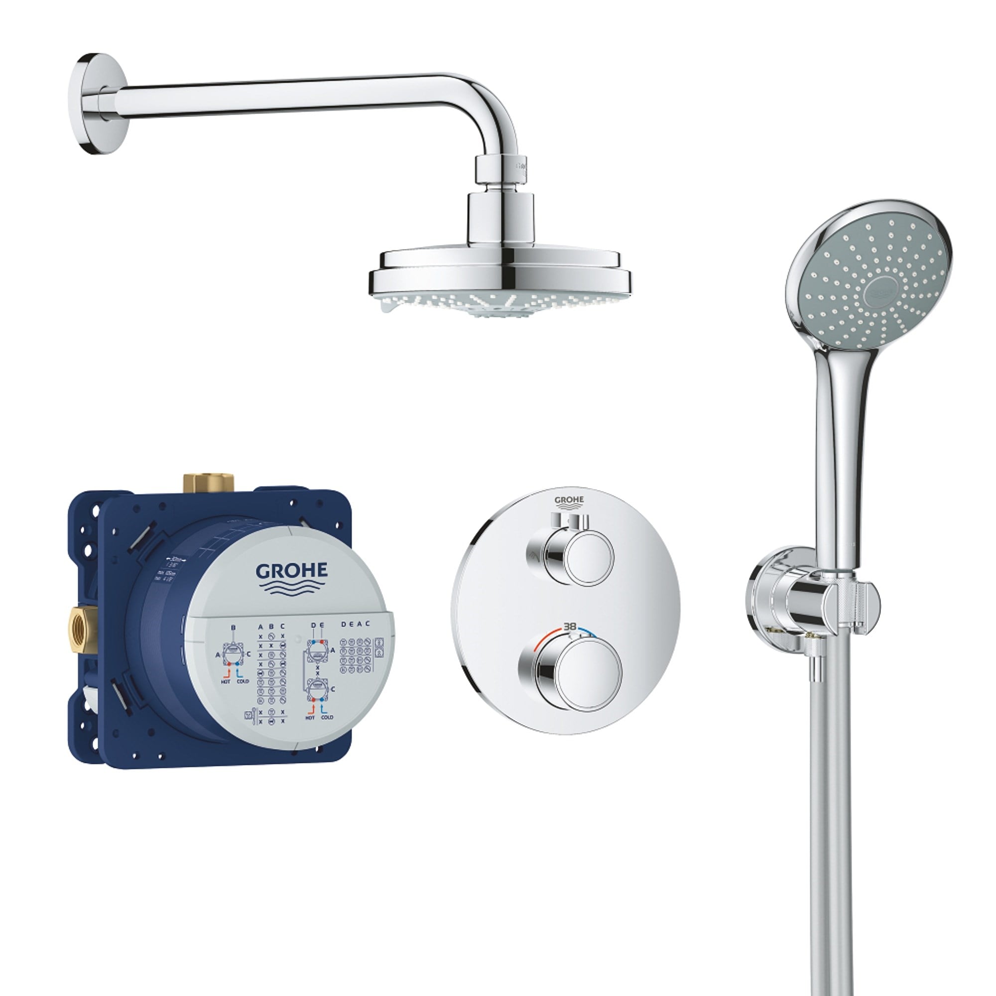 Grohe Grohtherm Ankastre Duş Seti Rainshower Cosmopolitan 160 Krom 34735000