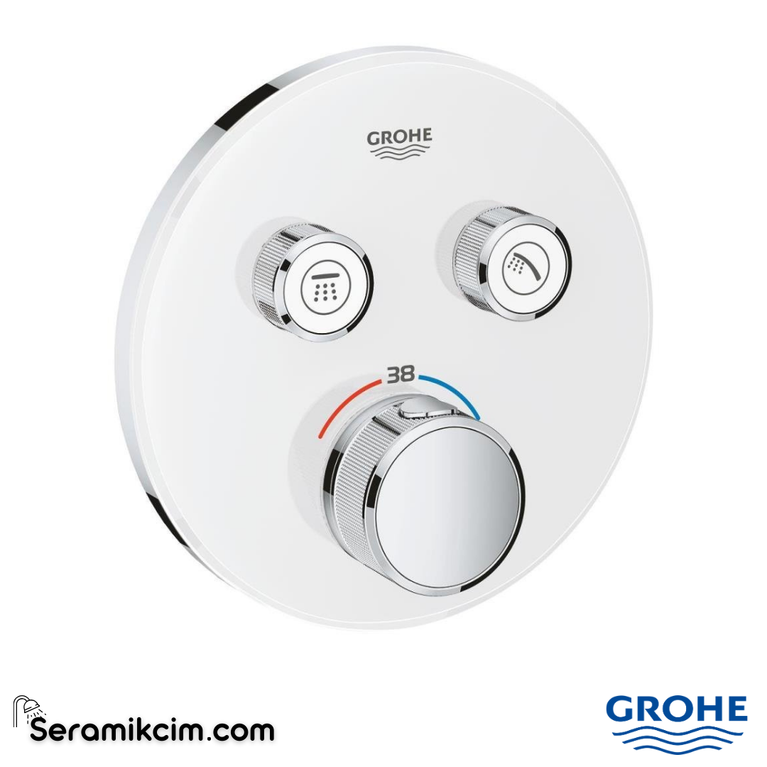 Grohe Grohtherm Smartcontrol Ankastre Termostatik Banyo Bataryası Beyaz (Sıva Üstü Grubu) 29151LS0 - 29151LS0