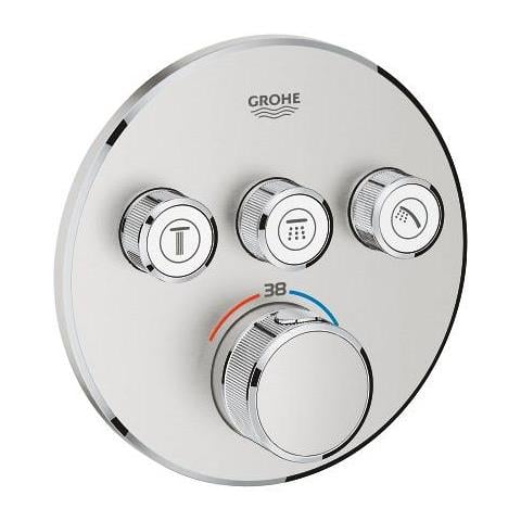 Grohe Grohtherm SmartControl Ankastre Termostatik Banyo/Duş Bataryası (Sıva Üstü Grubu), 3 Yollu, Paslanmaz Çelik 29121DC0