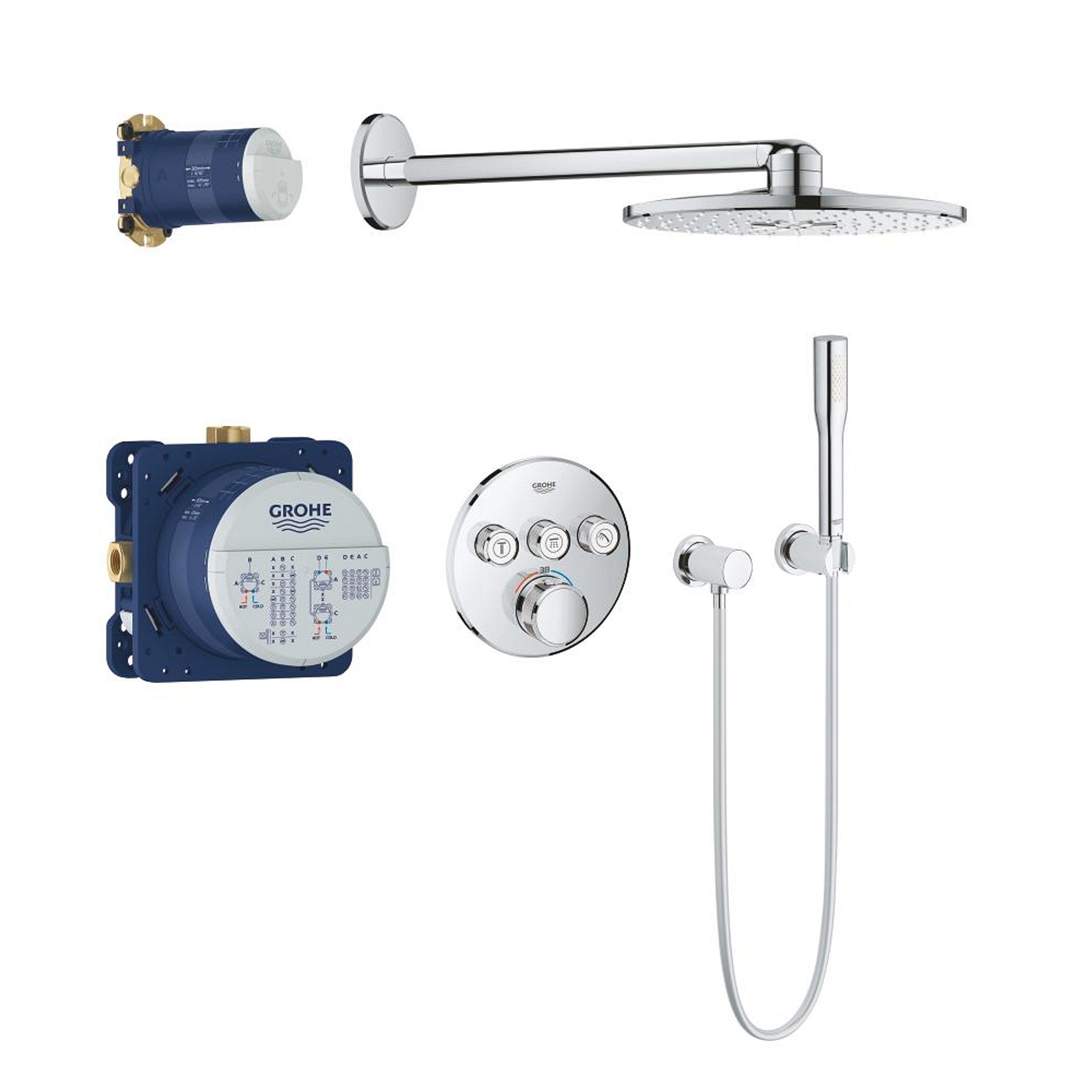 Grohe Grohtherm SmartControl Ankastre Duş Seti Rainshower SmartActive 310 Krom 34705000