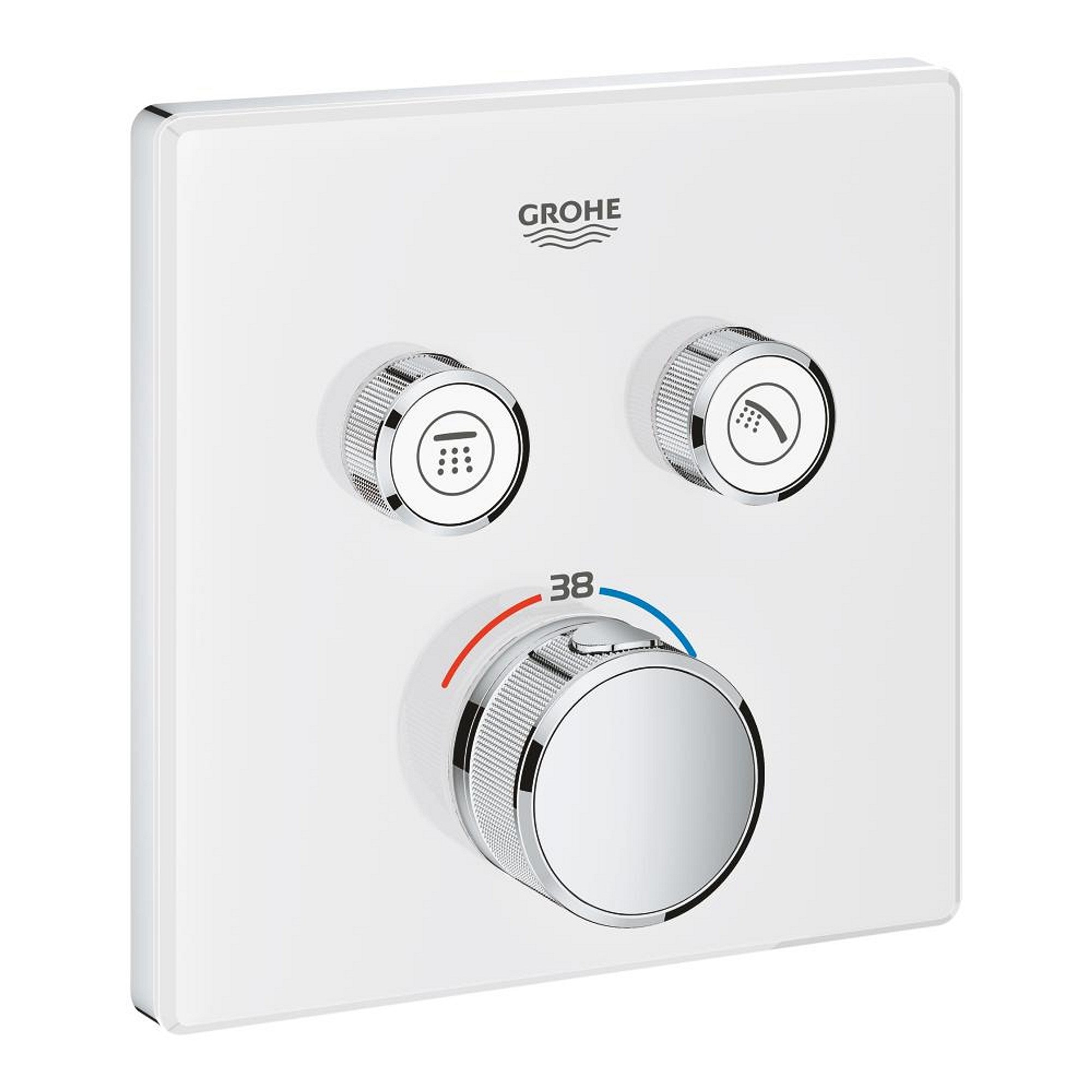 Grohe Grohtherm SmartControl Ankastre Termostatik Batarya 2 Vanalı Beyaz-Krom 29156LS0