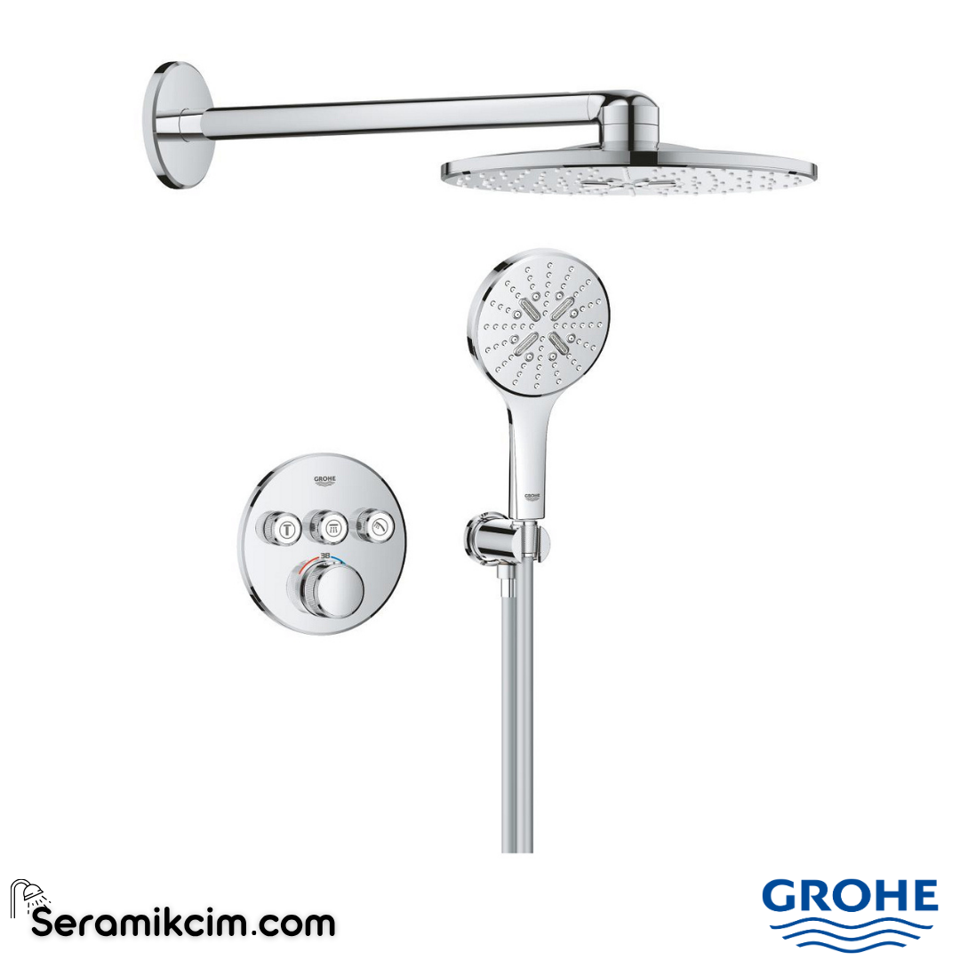 Grohe Grohtherm SmartControl Rainshower SmartActive 310 Ankastre Termostatik Duş Seti Krom 1039970000 - 1039970000