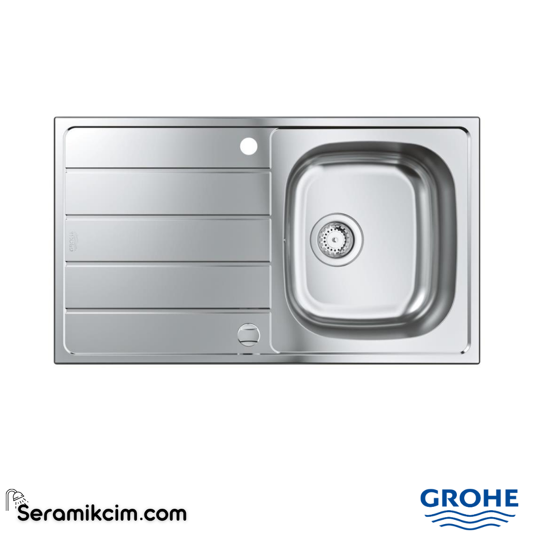 Grohe K200 Damlalıklı Tek Gözlü Eviye, Paslanmaz Çelik 31552SD1