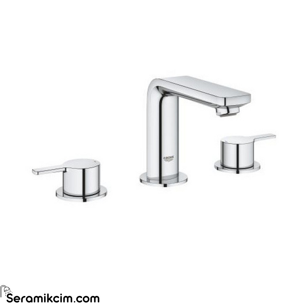 Grohe Lineare 3 Delikli Ankastre Lavabo Bataryası, Sifon Kumandalı Krom 20304001