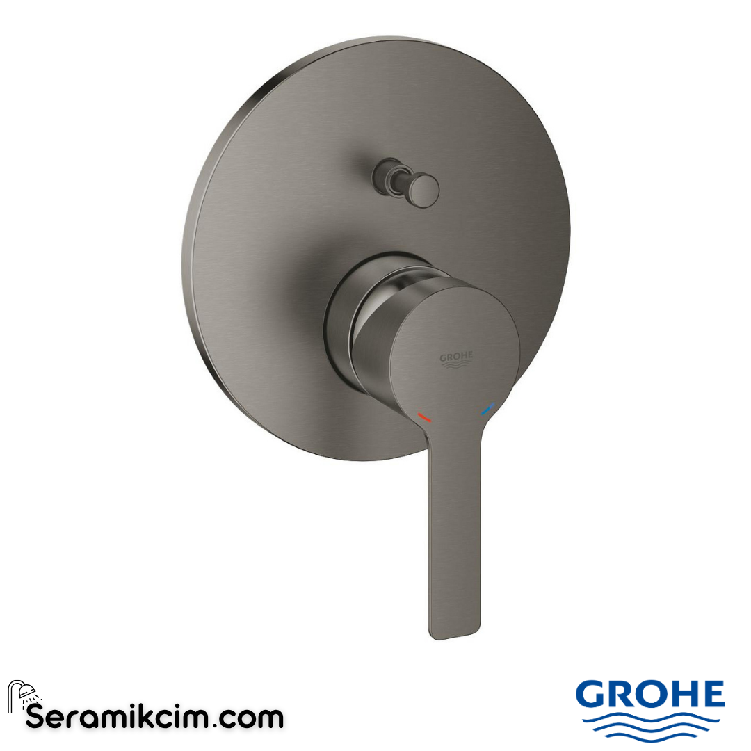 Grohe Lineare Ankastre Banyo/Duş Bataryası (Sıva Üstü Grubu), 2 Yollu, Fırçalı Sert Grafit 24064AL1