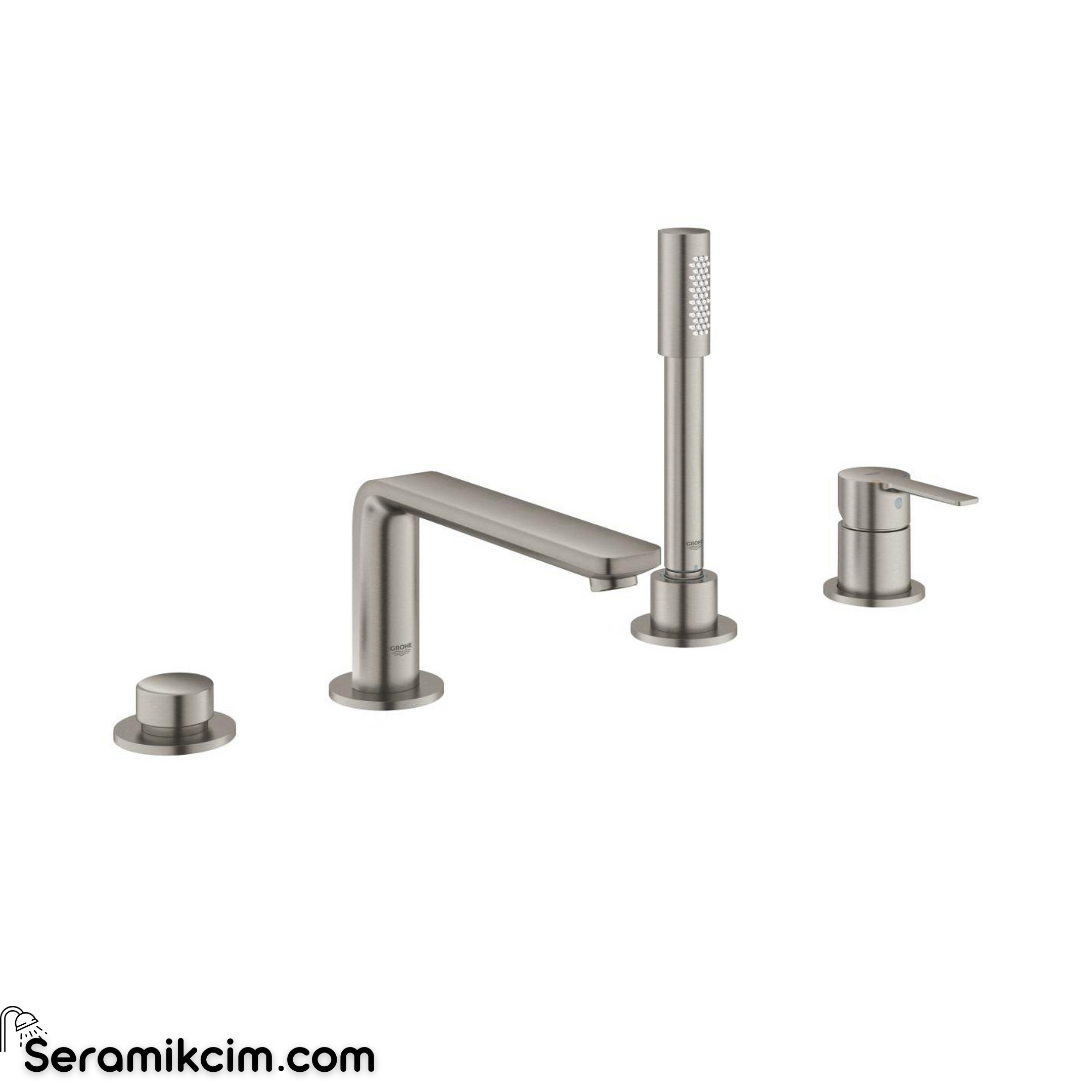 Grohe Lineare Dört Delikli Ankastre Küvet Bataryası (Sıva Üstü Grubu), Paslanmaz Çelik 19577DC1