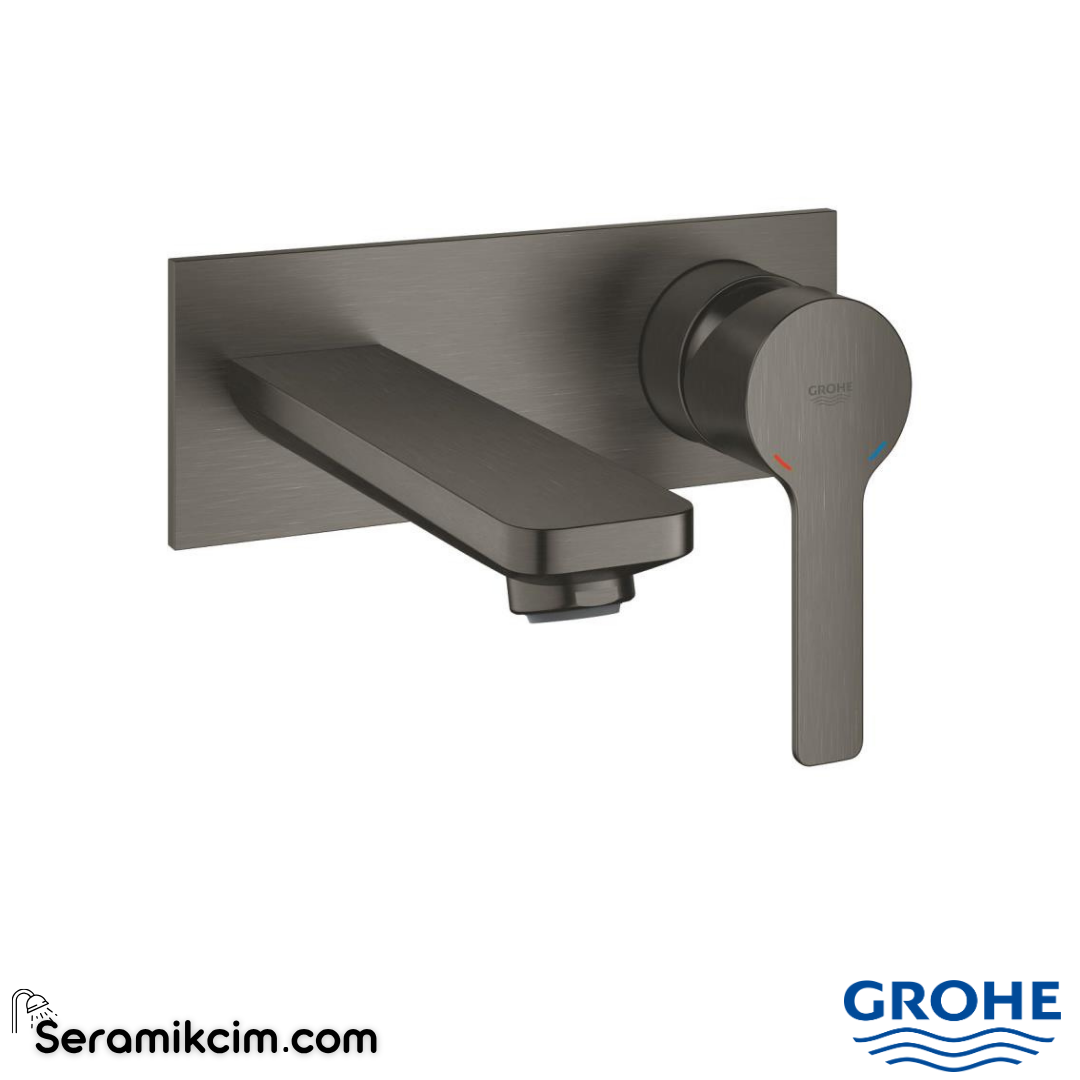 Grohe Lineare İki Delikli Ankastre Lavabo Bataryası (Sıva Üstü Grubu), Fırçalı Sert Grafit 19409AL1 - 19409AL1