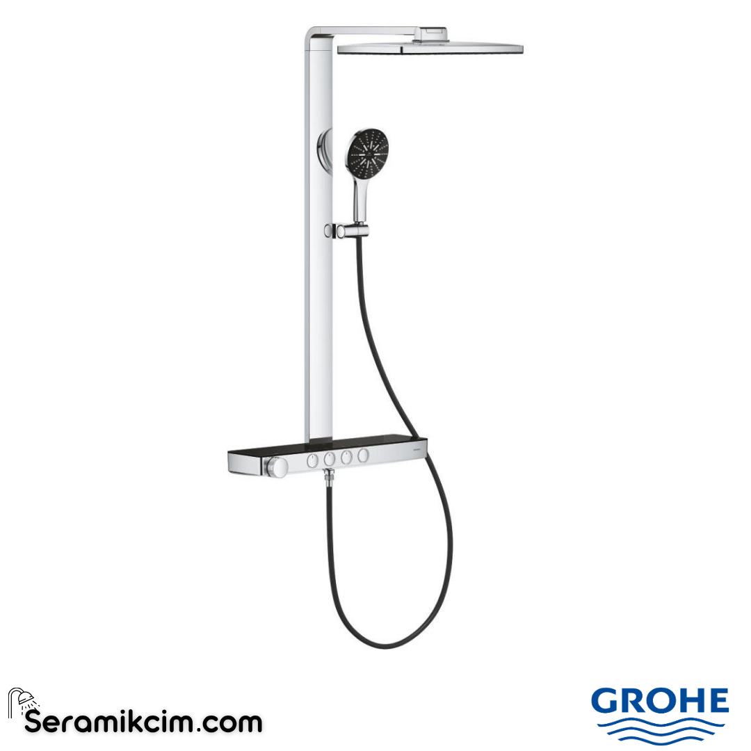 Grohe Rainshower Aqua Pure SmartControl Duş Sistemi, Duvara Monte, Termostatik Bataryalı Duş Kolonu Krom 1009610000