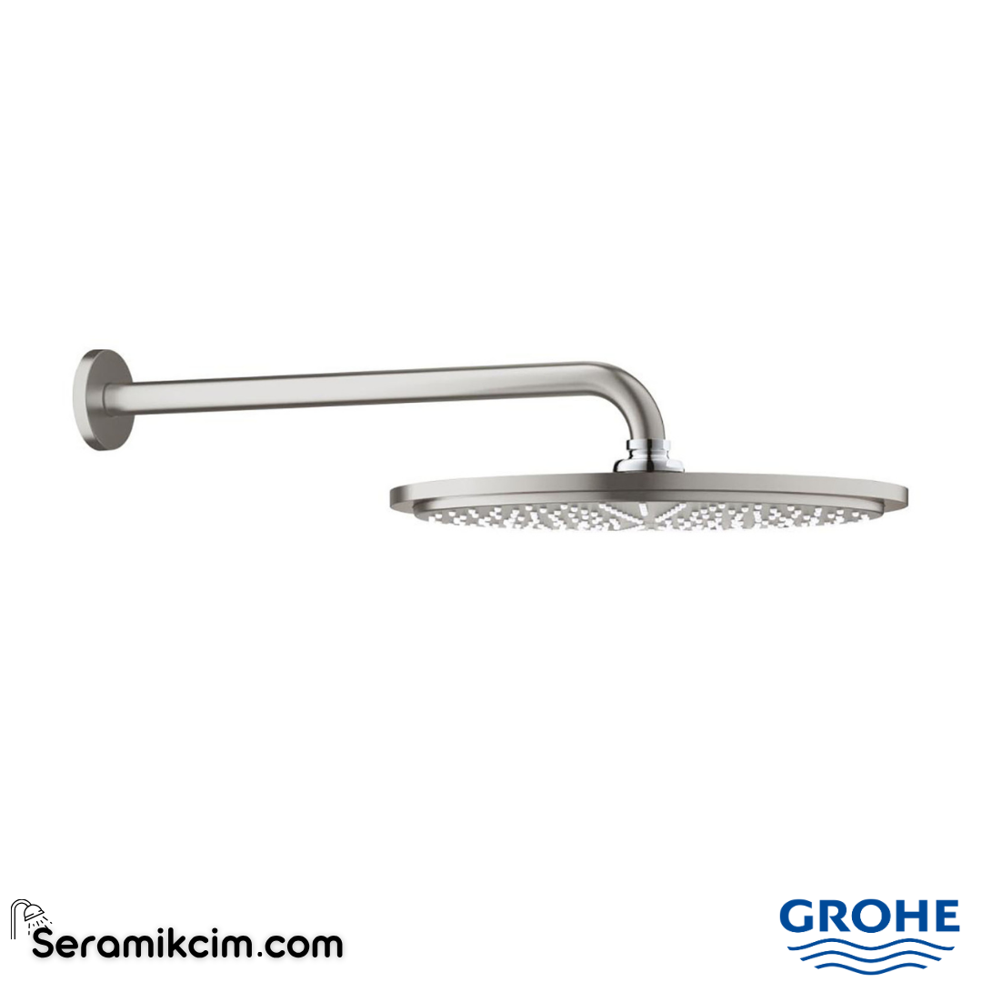 Grohe Rainshower Cosmopolitan 310 Tepe Duşu Seti 380 mm, Tek Akışlı, Paslanmaz Çelik 26066DC0 - 26066DC0