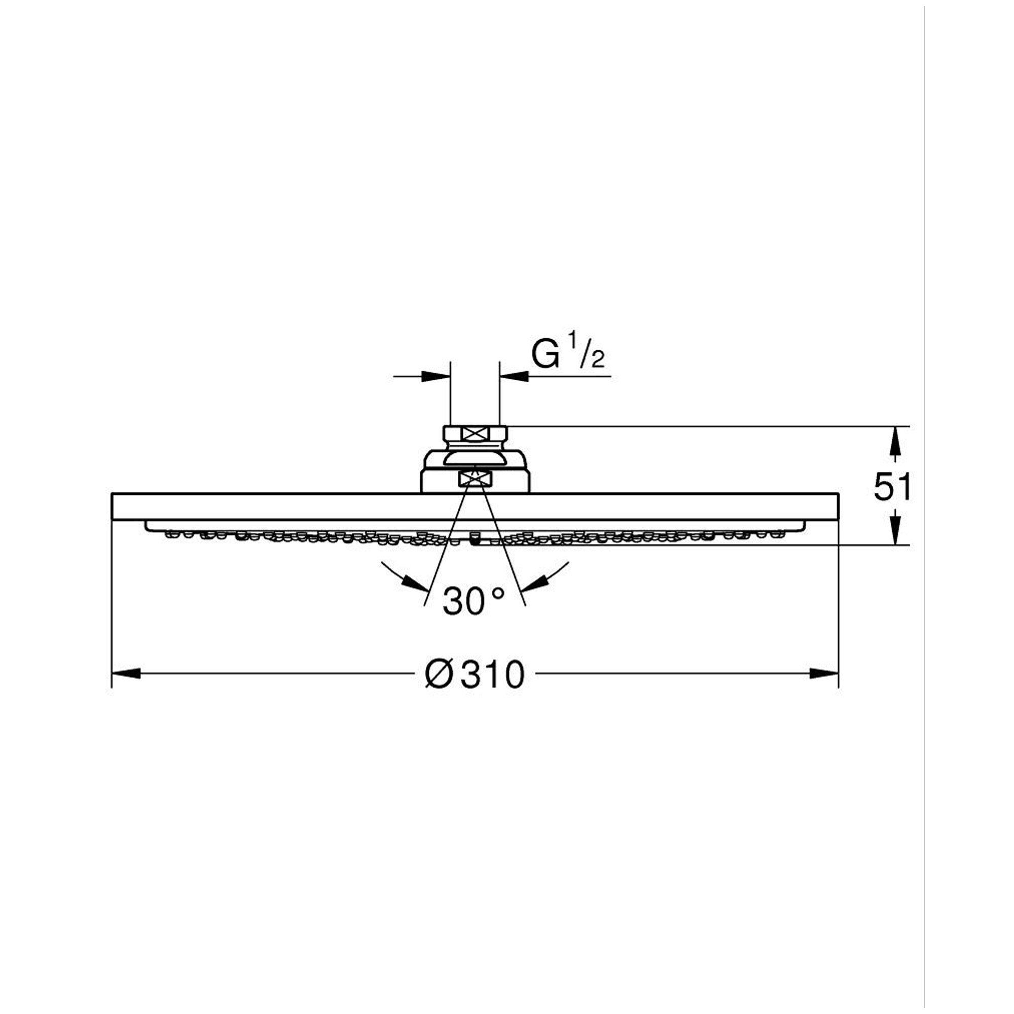 Grohe Rainshower Cosmopolitan 310 Tepe Duşu 1 Fonksiyonlu Krom 27478000