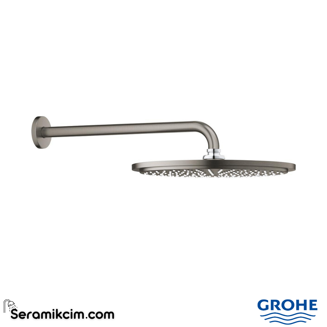Grohe Rainshower Cosmopolitan Tepe Duşu ve Dirseği 38cm Brushed Hard Graphite 26066AL0