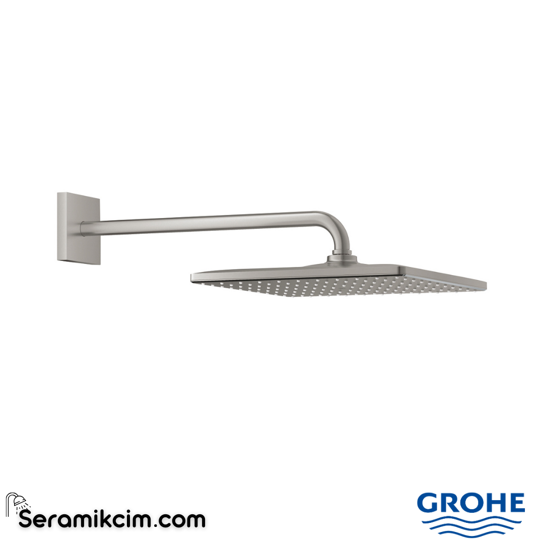 Grohe Rainshower Mono 310 Cube Tepe Duşu Seti, 31 cm Tek Akışlı, Paslanmaz Çelik 26564DC0