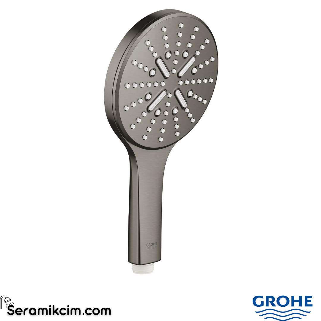Grohe RainShower SmartActive 130 El Duşu, 3 Fonksiyonlu, Fırçalı Sert Grafit 26574AL0