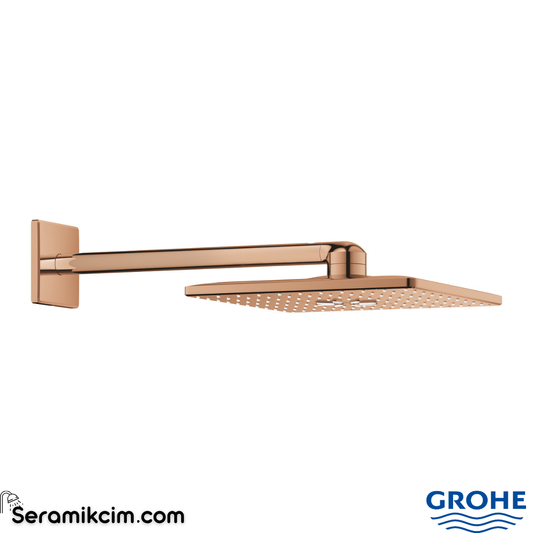Grohe Rainshower SmartActive 310 Tepe Duşu Set Duvardan Parlak Bakır 26479DA0