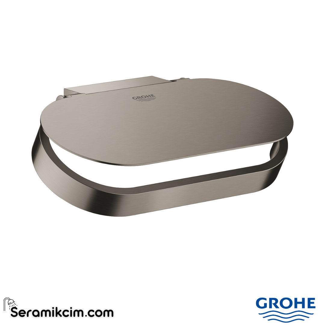 Grohe Selection Kapaklı Tuvalet Kağıtlığı, Fırçalı Sert Grafit 41069AL0