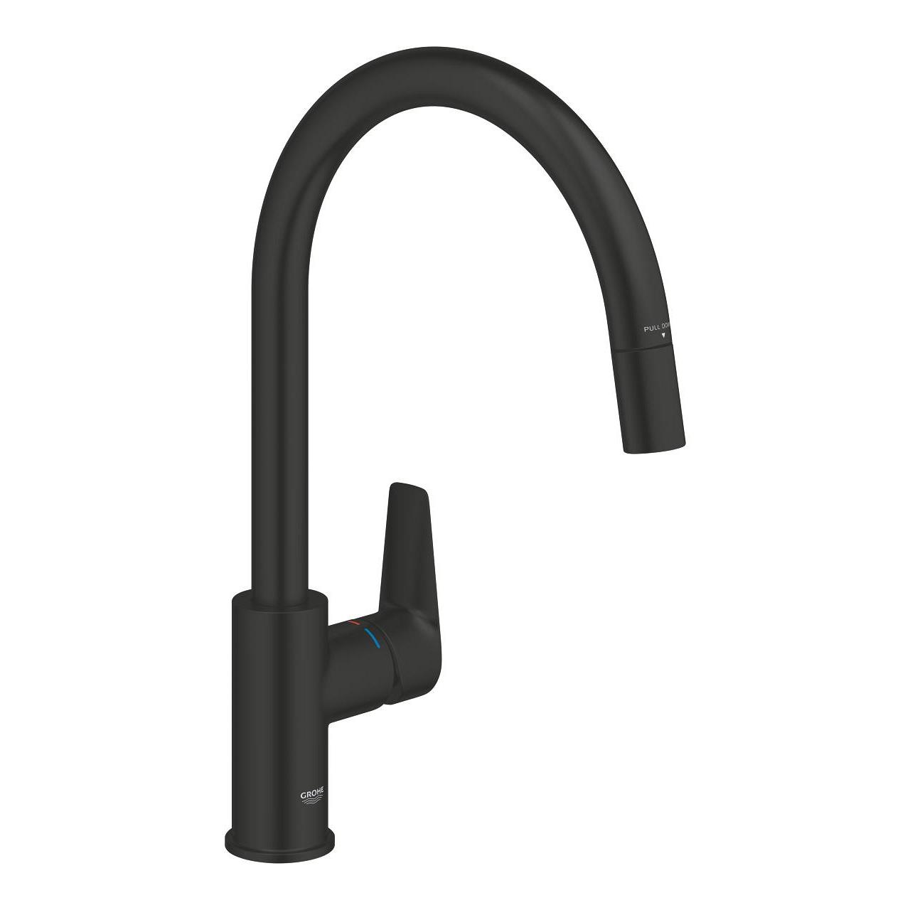 Grohe StartEdge Eviye Bataryası Spiralli Mat Siyah 305502430