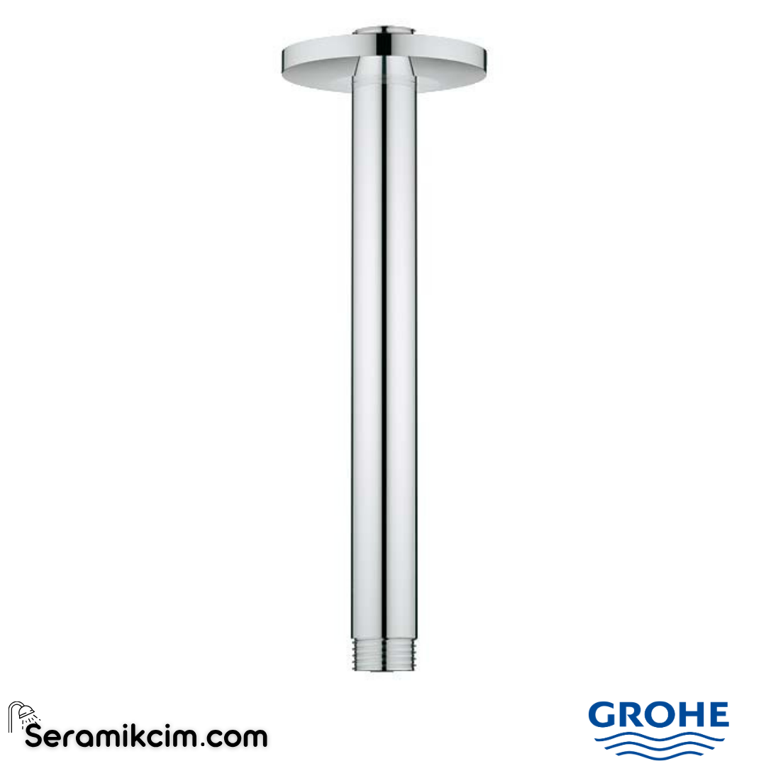 Grohe Tavandan Duş Başlığı İçin Tavan İniş Borusu, 186mm Krom 27559000 - 27559000