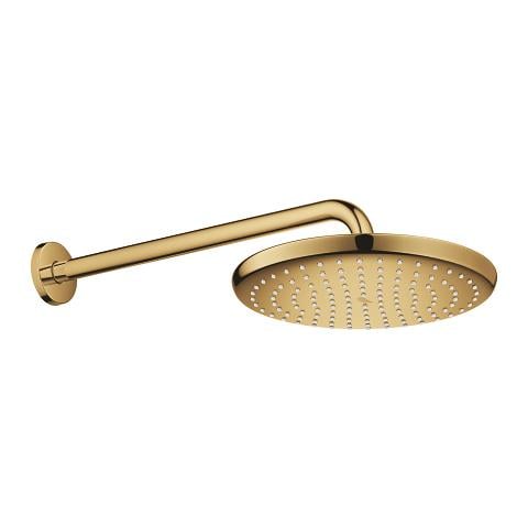 Grohe Tempesta 250 Yuvarlak Tepe Duşu Tek Akışlı, 25 cm (Duvardan Dirsek Dahil), Parlak Altın 26668GL0
