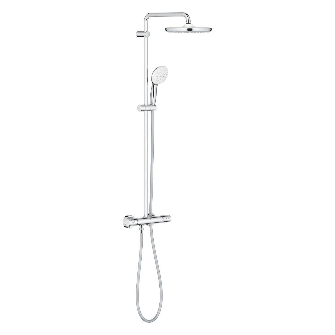 Grohe Tempesta System 250 Duvara Monte Termostatik Bataryalı Duş Kolonu, Krom-Beyaz - 26670001