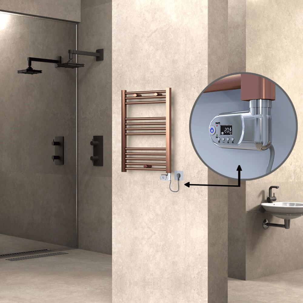 HAITI Elektirikli Havlupan 500x700 Düz Bakır Eskitme (Thesis Termostat) 200W