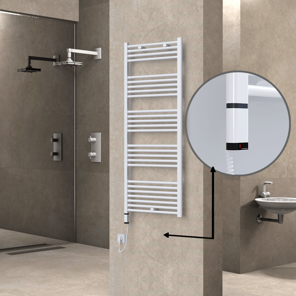 HAITI Elektirikli Havlupan 600x1500 Düz Beyaz (OneD On/Off ) Sol 600W