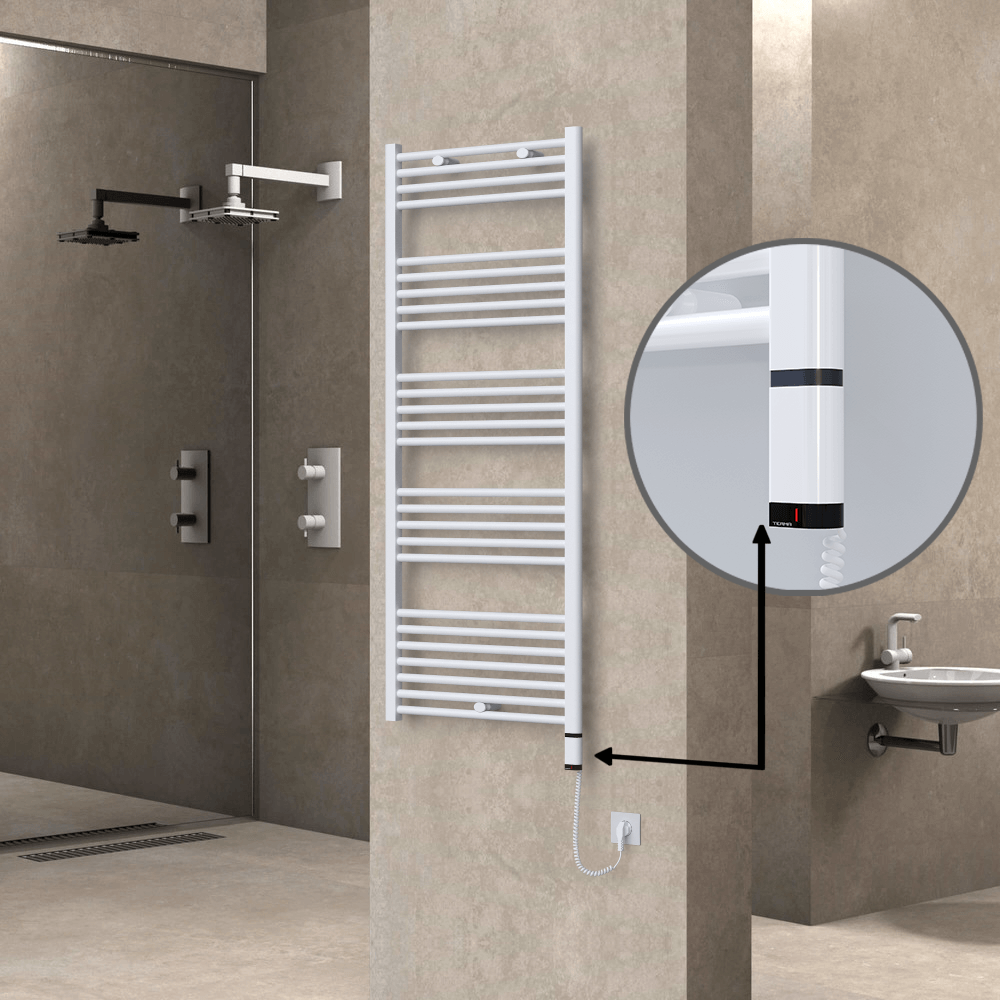 HAITI Elektirikli Havlupan 600x1500 Düz Beyaz (OneD On/Off ) Sağ 1000W