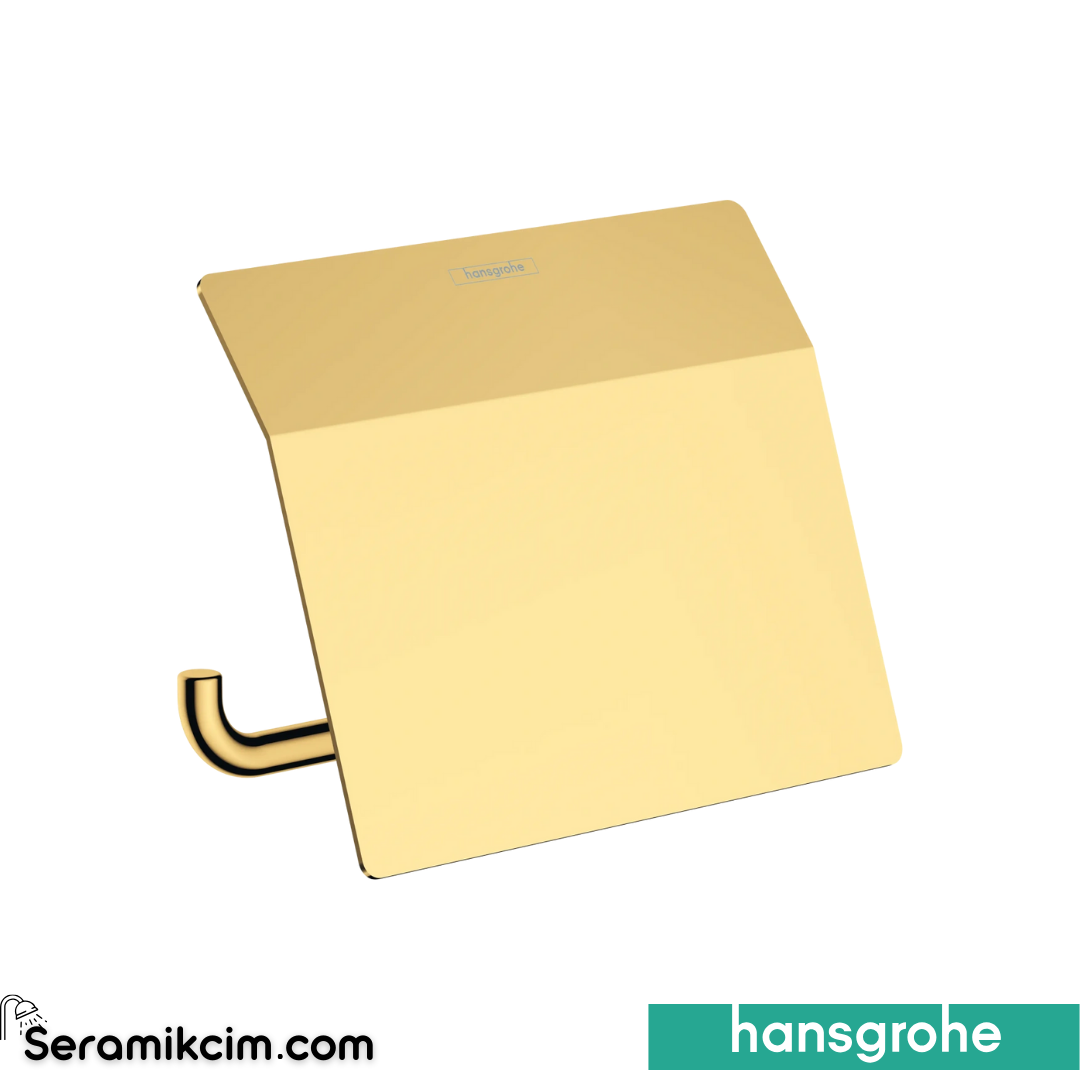 Hansgrohe Addstoris Tuvalet Kağıtlığı Kapaklı Parlak Altın 41753990