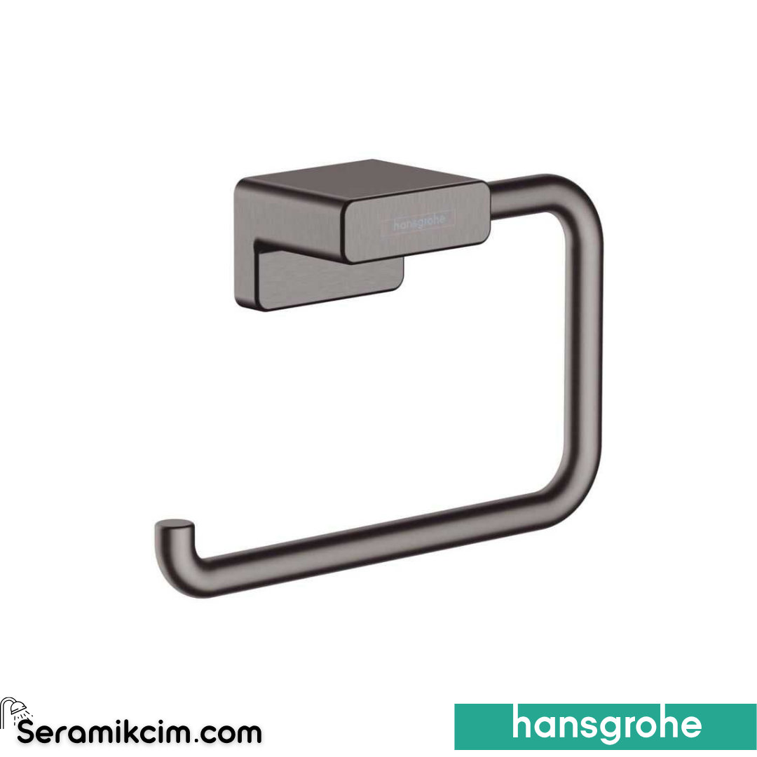 Hansgrohe AddStoris Tuvalet Kağıtlığı Kapaksız Mat Siyah Krom 41771340