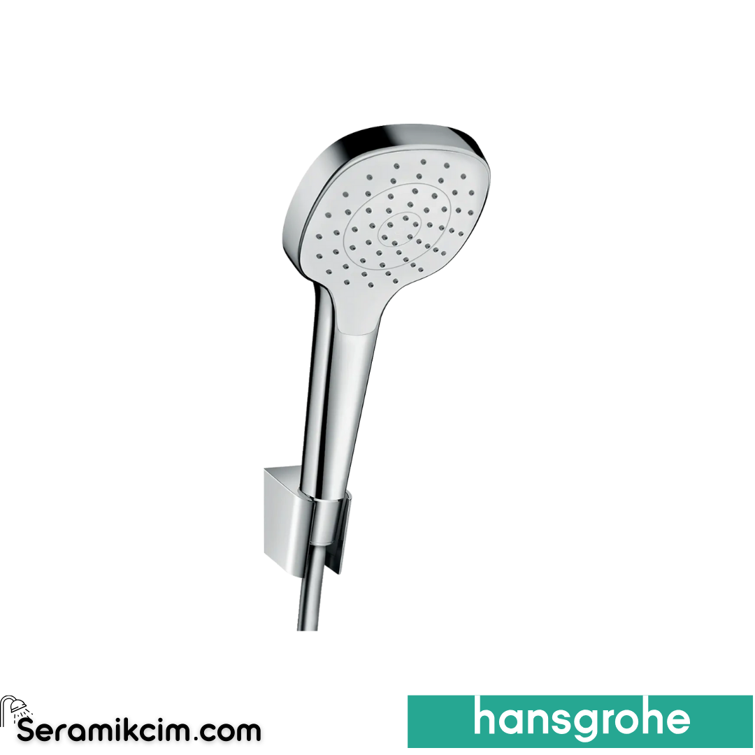 Hansgrohe Croma Select E 1 Fonksiyonlu/Porter Set Beyaz-Krom 26424400